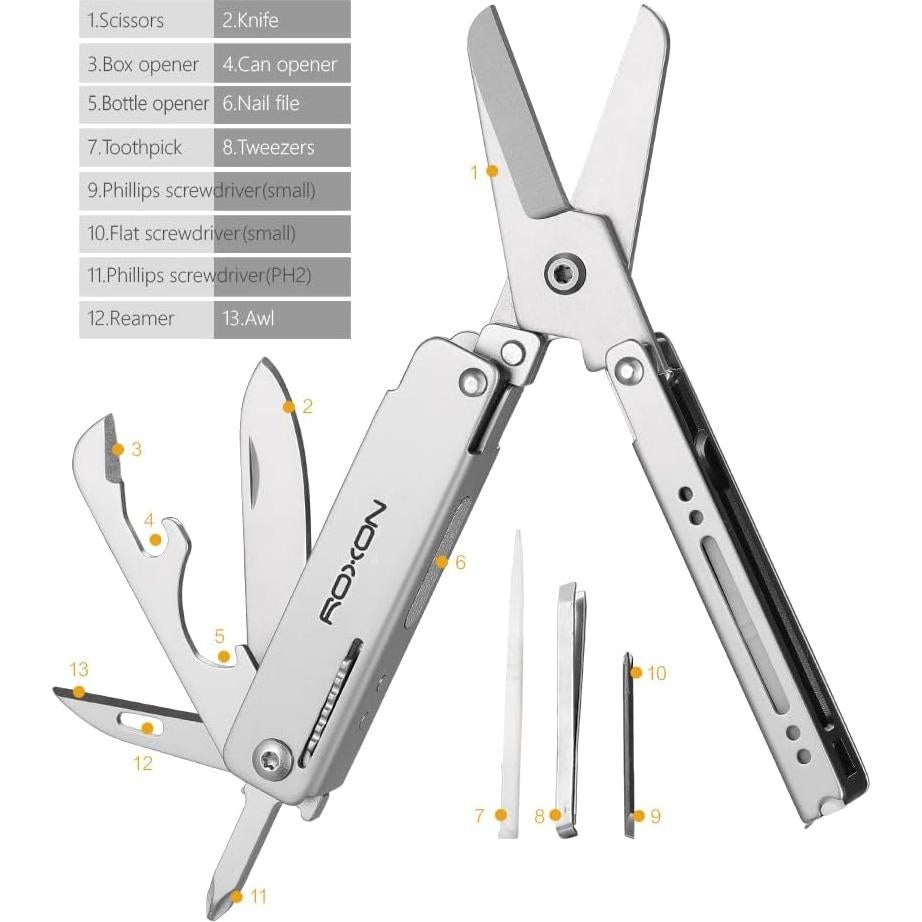 ROXON M3 Multiherramienta 13 en 1 Acero Inoxidable Práctica