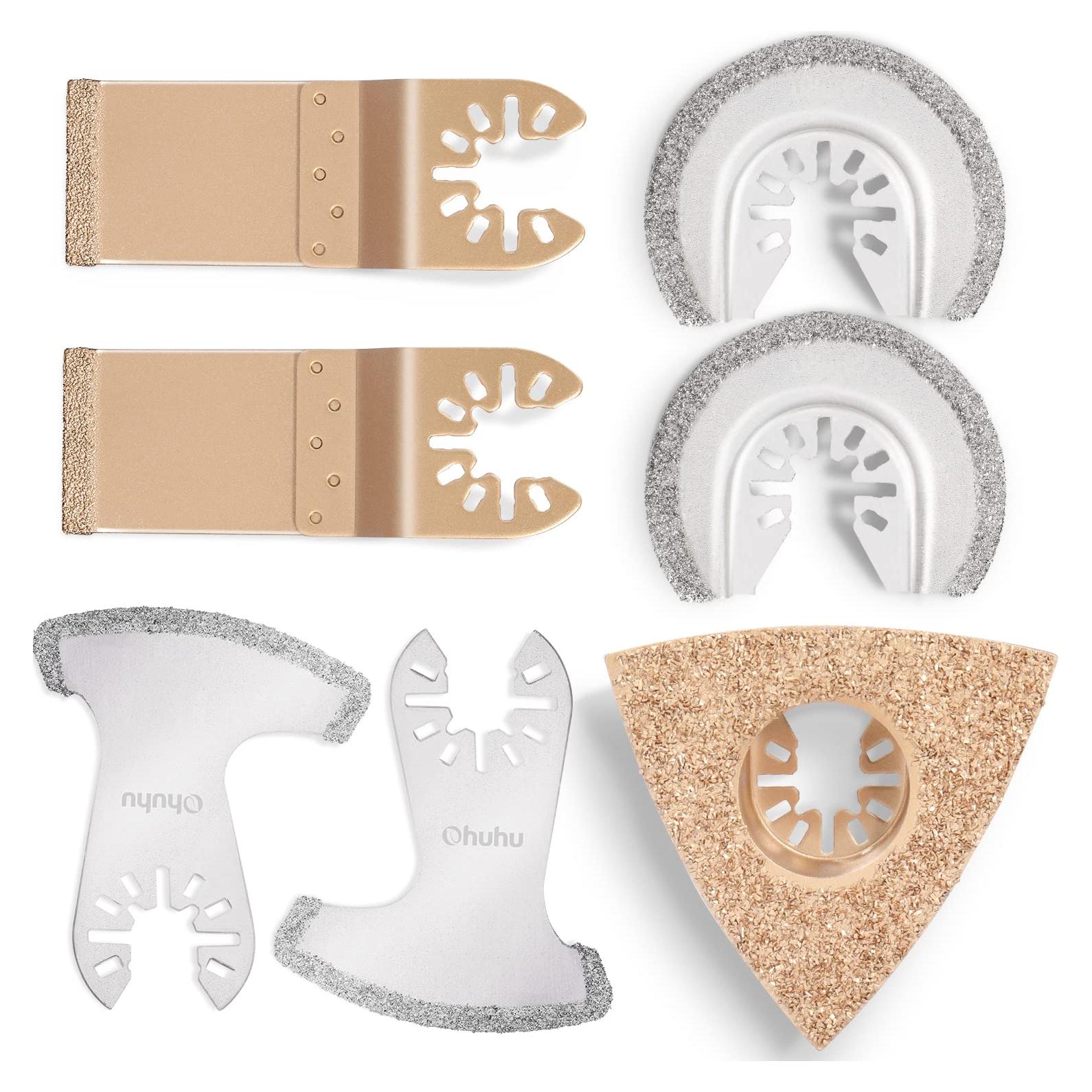 Conjunto de 7 Hojas Oscilantes Ohuhu para Sierra Multiherramienta