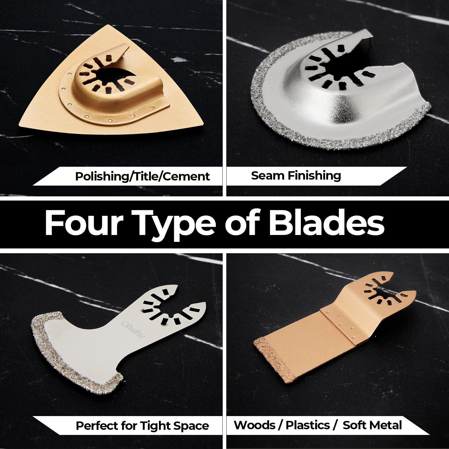 Conjunto de 7 Hojas Oscilantes Ohuhu para Sierra Multiherramienta