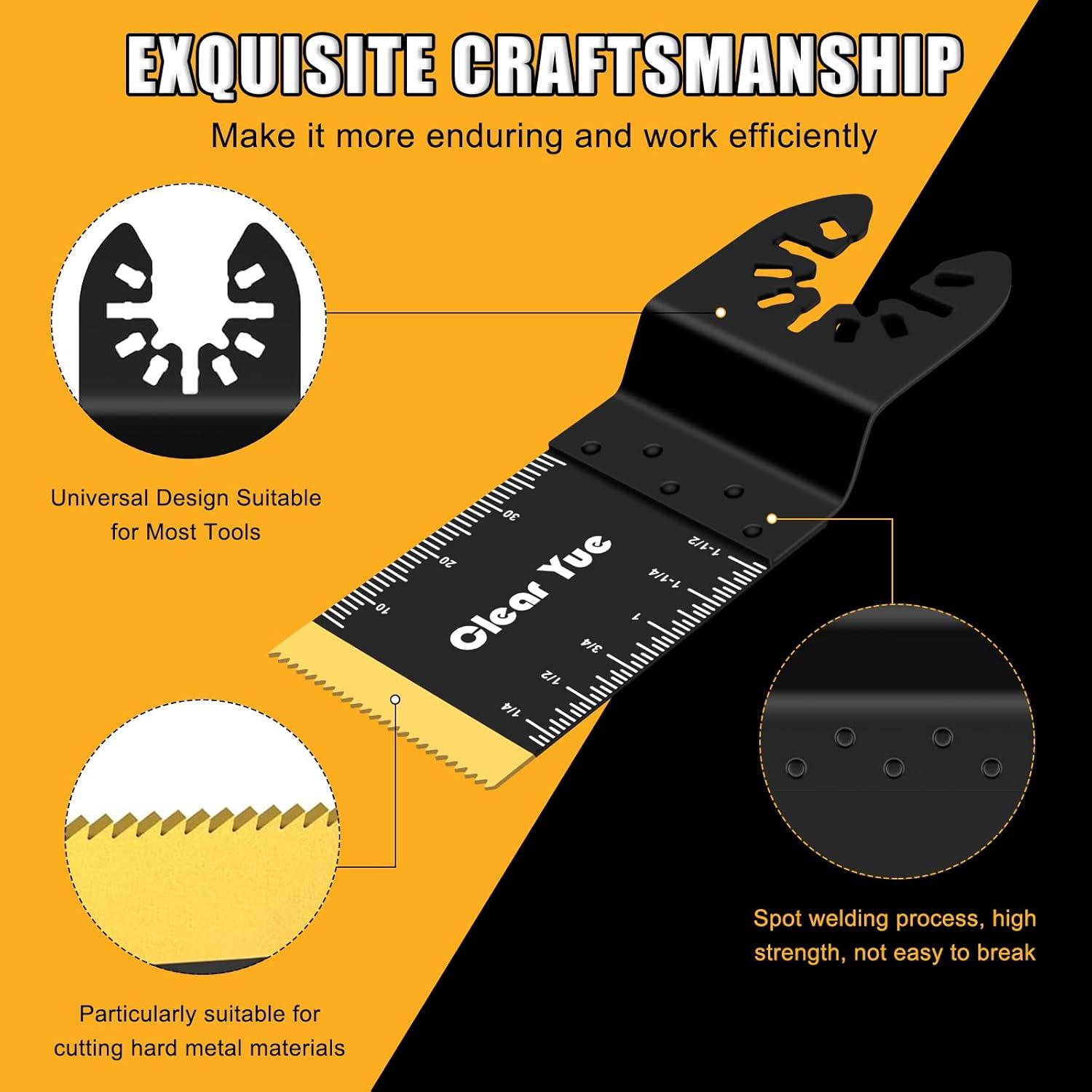 18 Piezas Cuchillas Oscilantes Titanio ClearYue - Multi-Herramienta