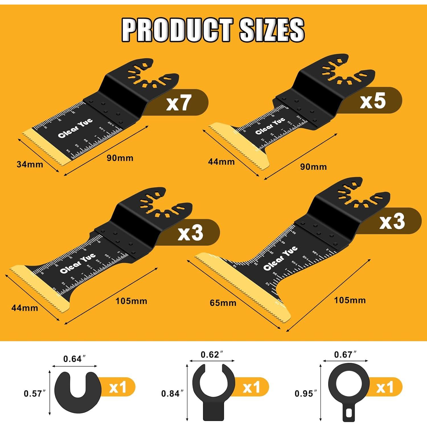 18 Piezas Cuchillas Oscilantes Titanio ClearYue - Multi-Herramienta