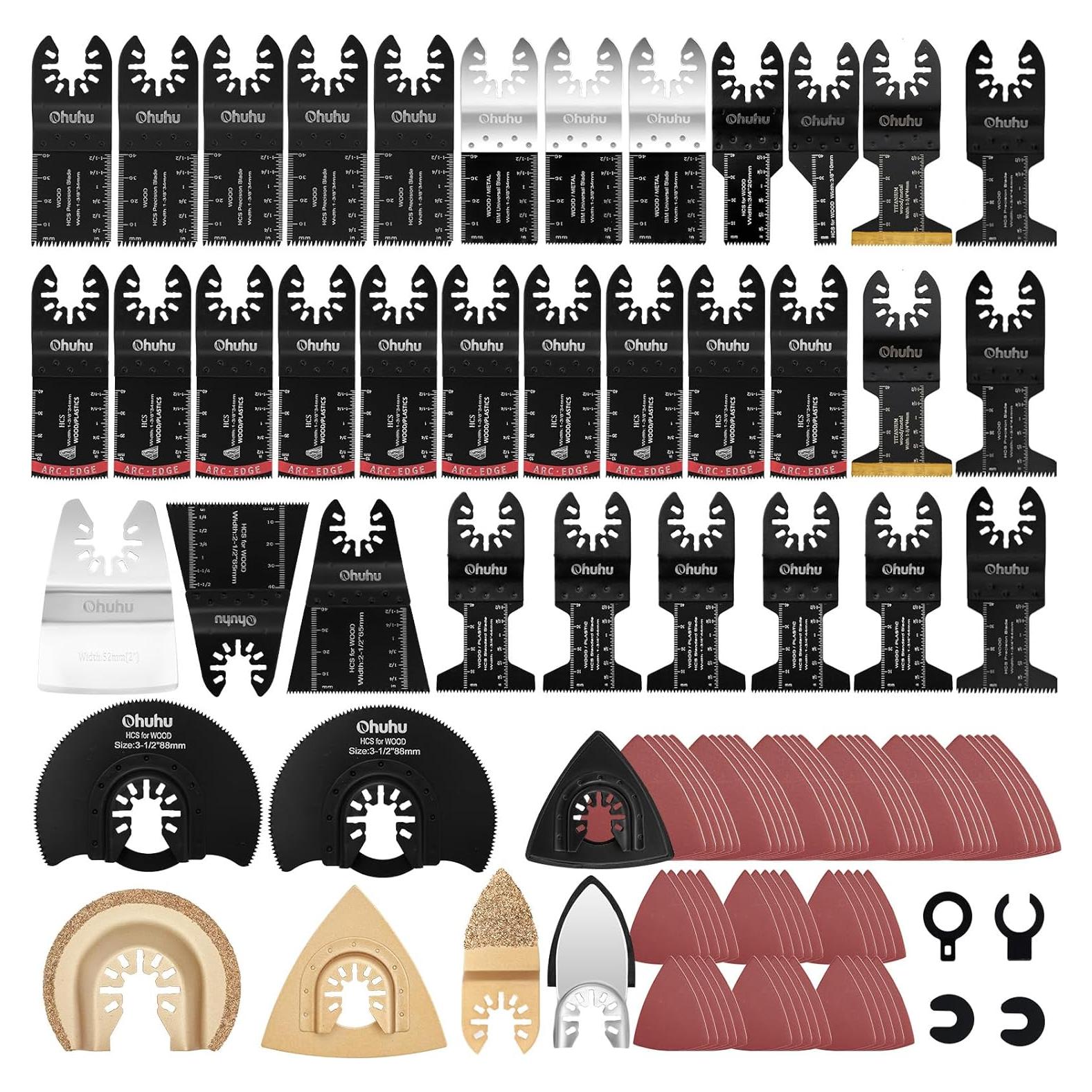 104 Piezas Cuchillas Oscilantes Ohuhu Multifuncional