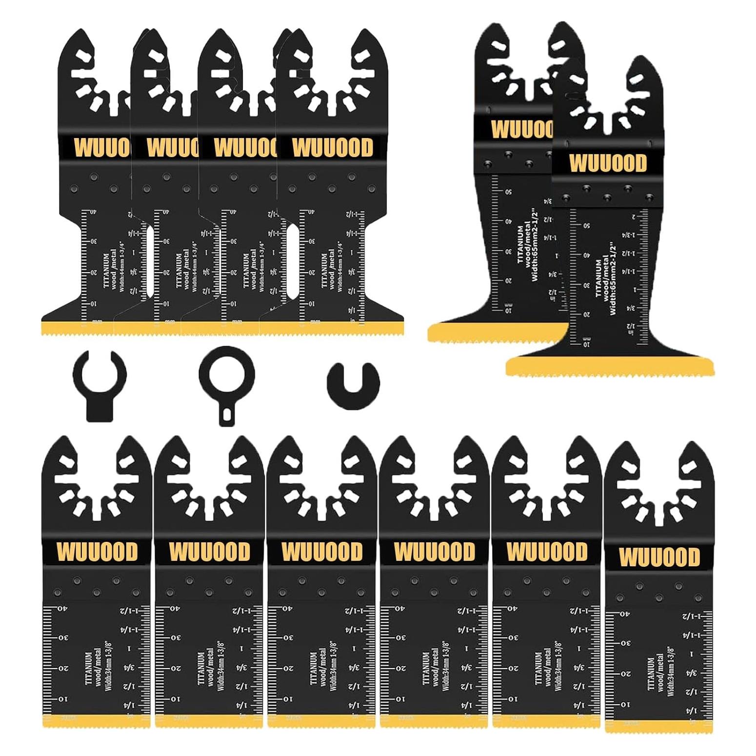Hojas de sierra oscilante WUUOOD 12PCS titanio corte metal