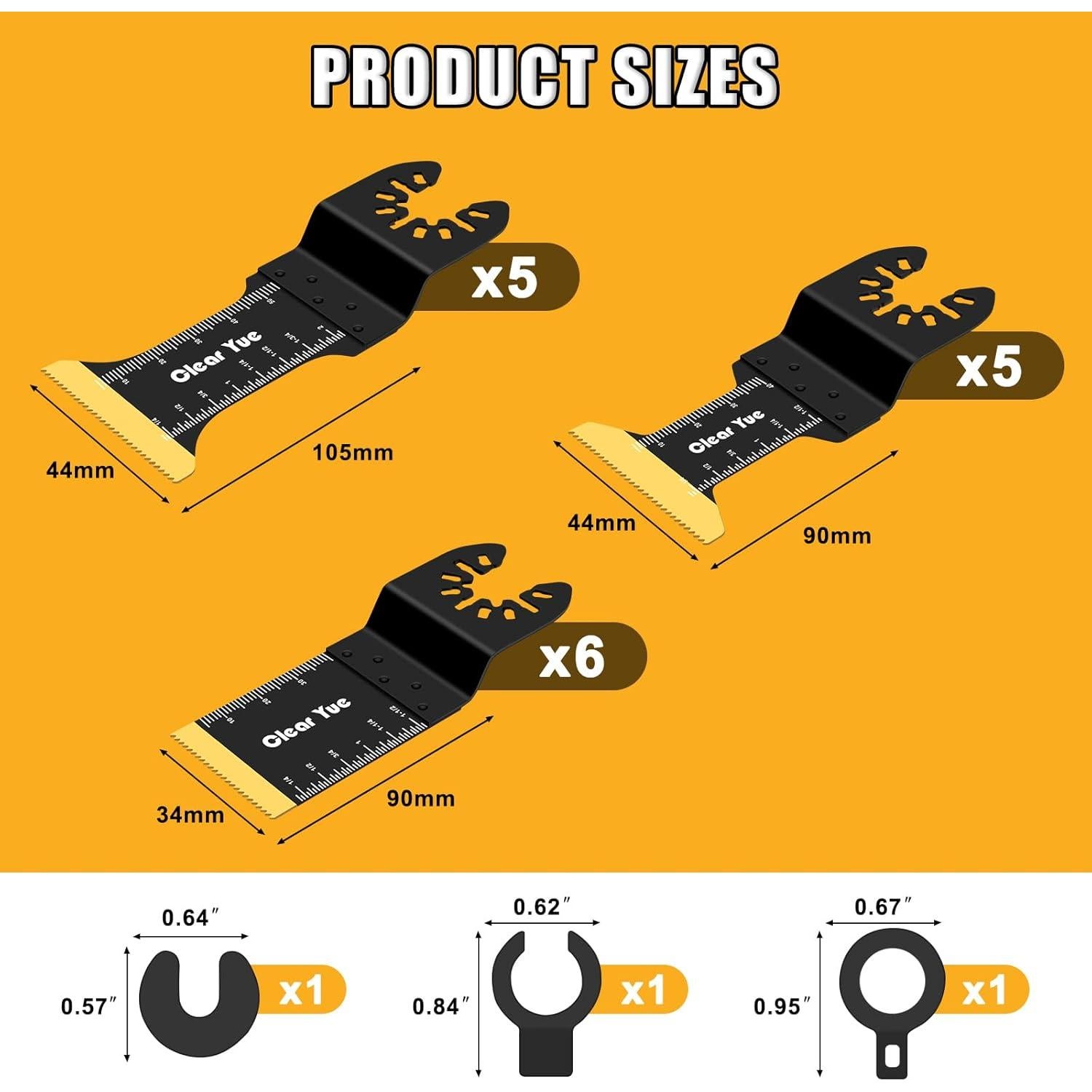 Juego de 16 Hojas de Sierra Oscilante ClearYue para Metal y Madera