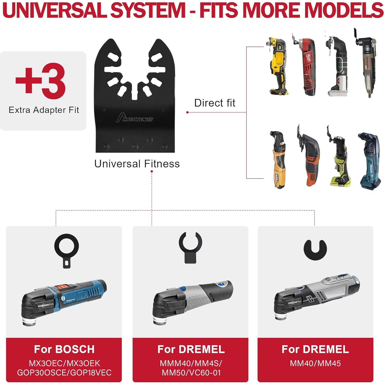 MAZING Kit 58 Cuchillas Oscilantes Multi Herramienta