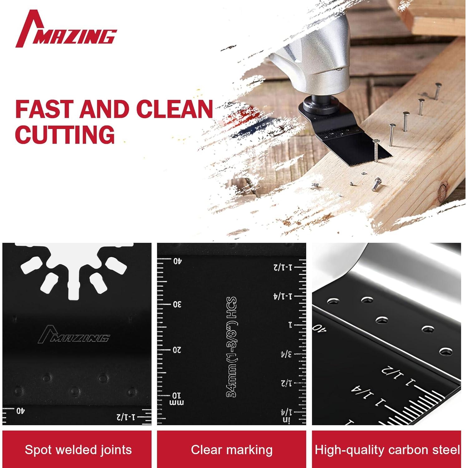 MAZING Kit 58 Cuchillas Oscilantes Multi Herramienta