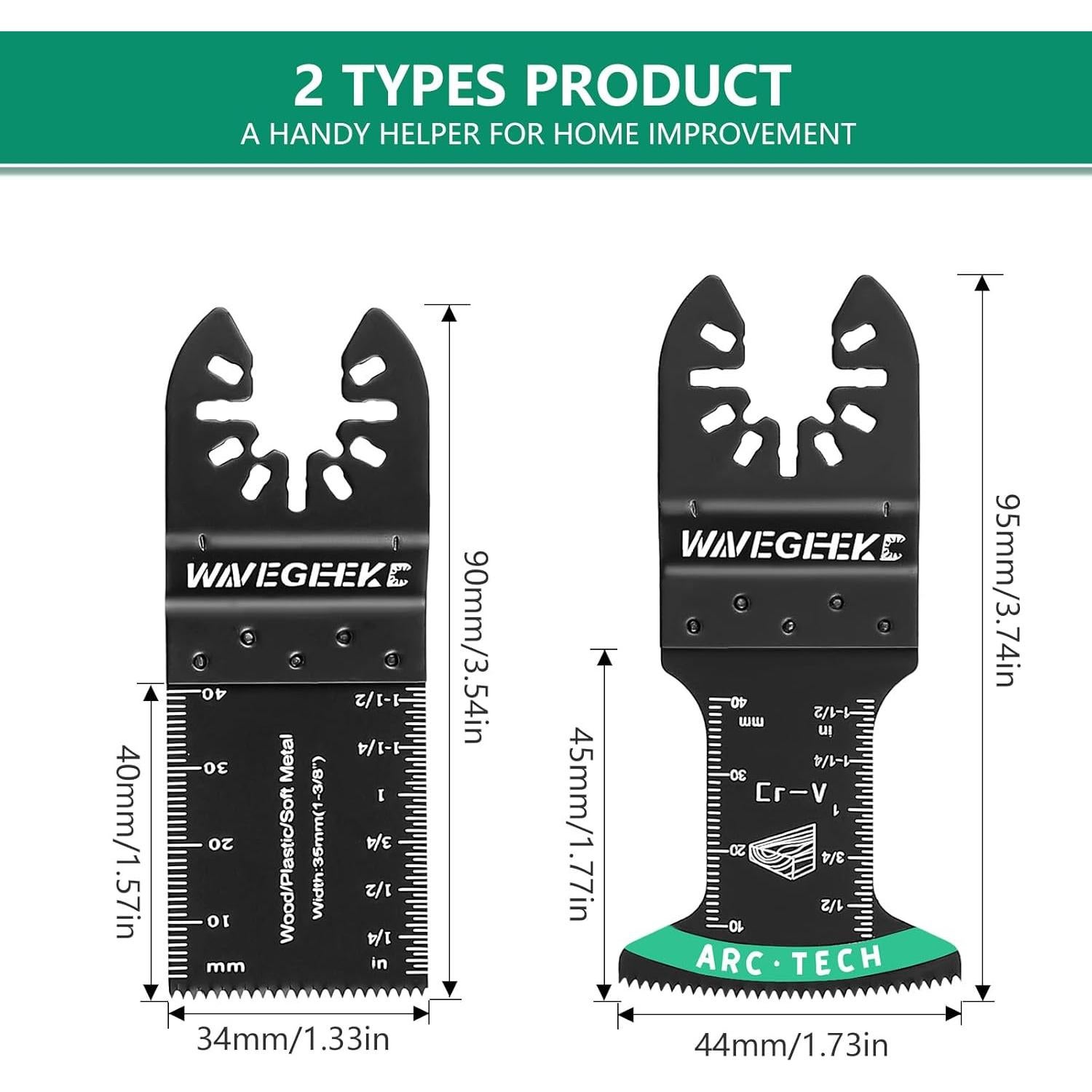 Kit de 53 Cuchillas de Sierra Oscilante WAVEGEEK para Multitool