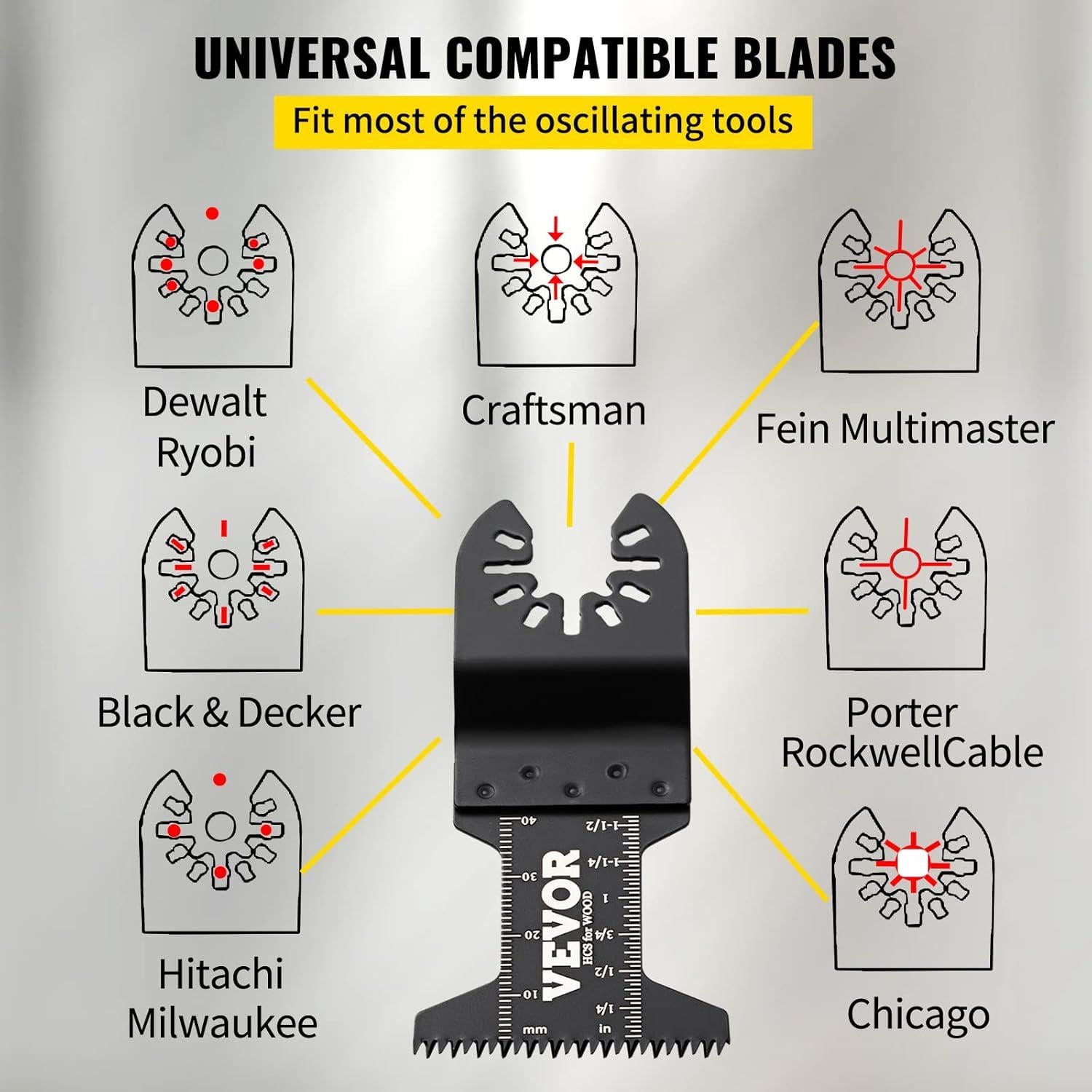 Hojas de Sierra Oscilante VEVOR 50 PCS para Madera y Metal