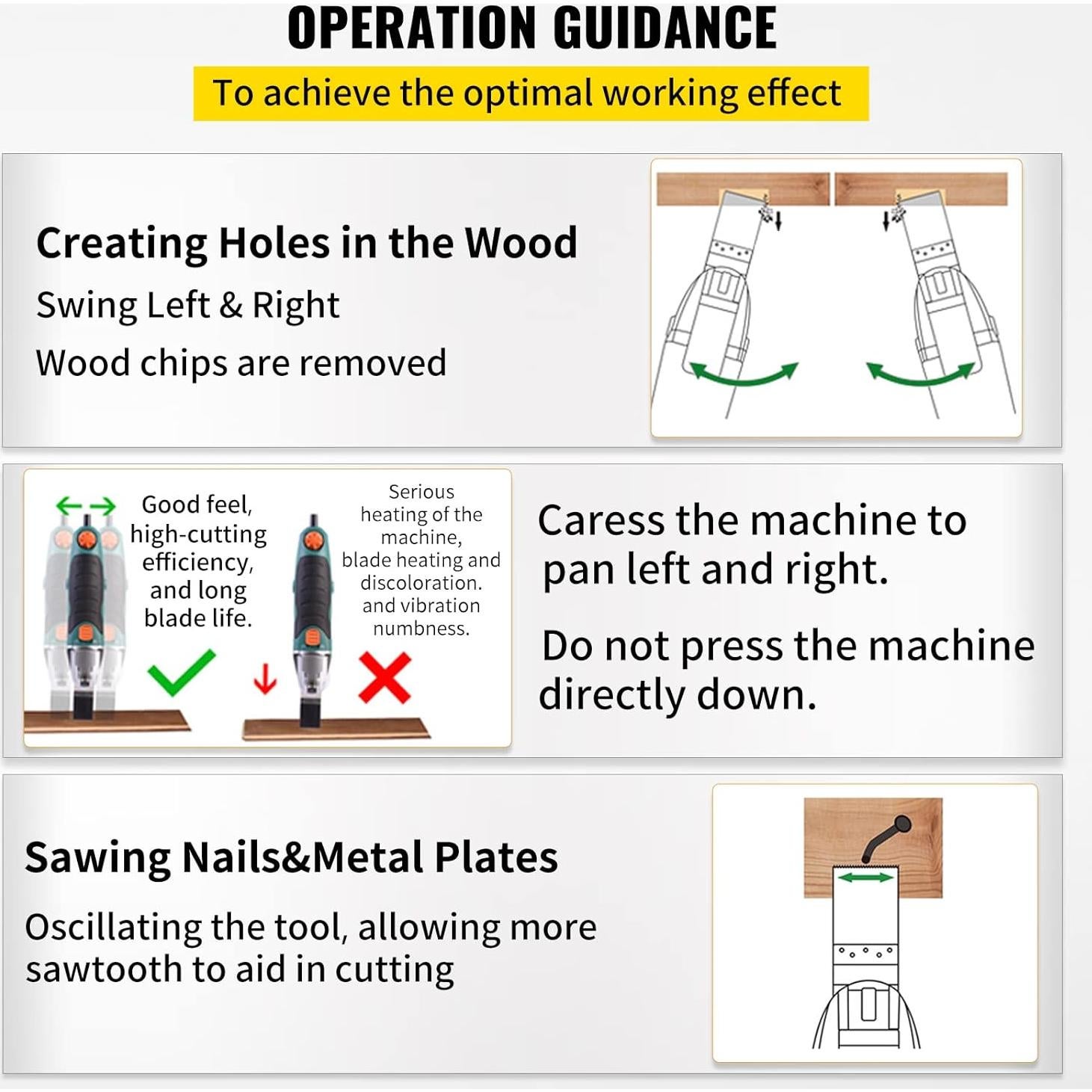 Hojas de Sierra Oscilante VEVOR 50 PCS para Madera y Metal
