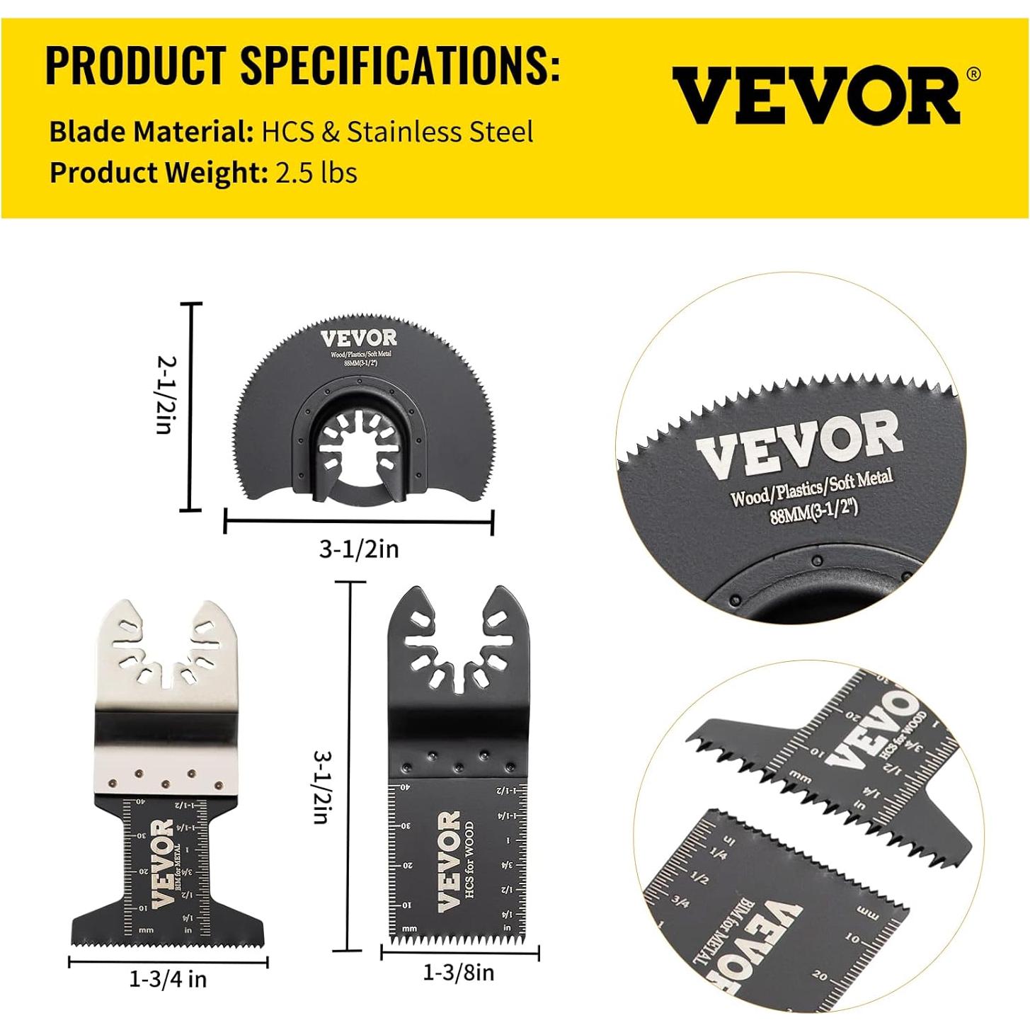 Hojas de Sierra Oscilante VEVOR 50 PCS para Madera y Metal