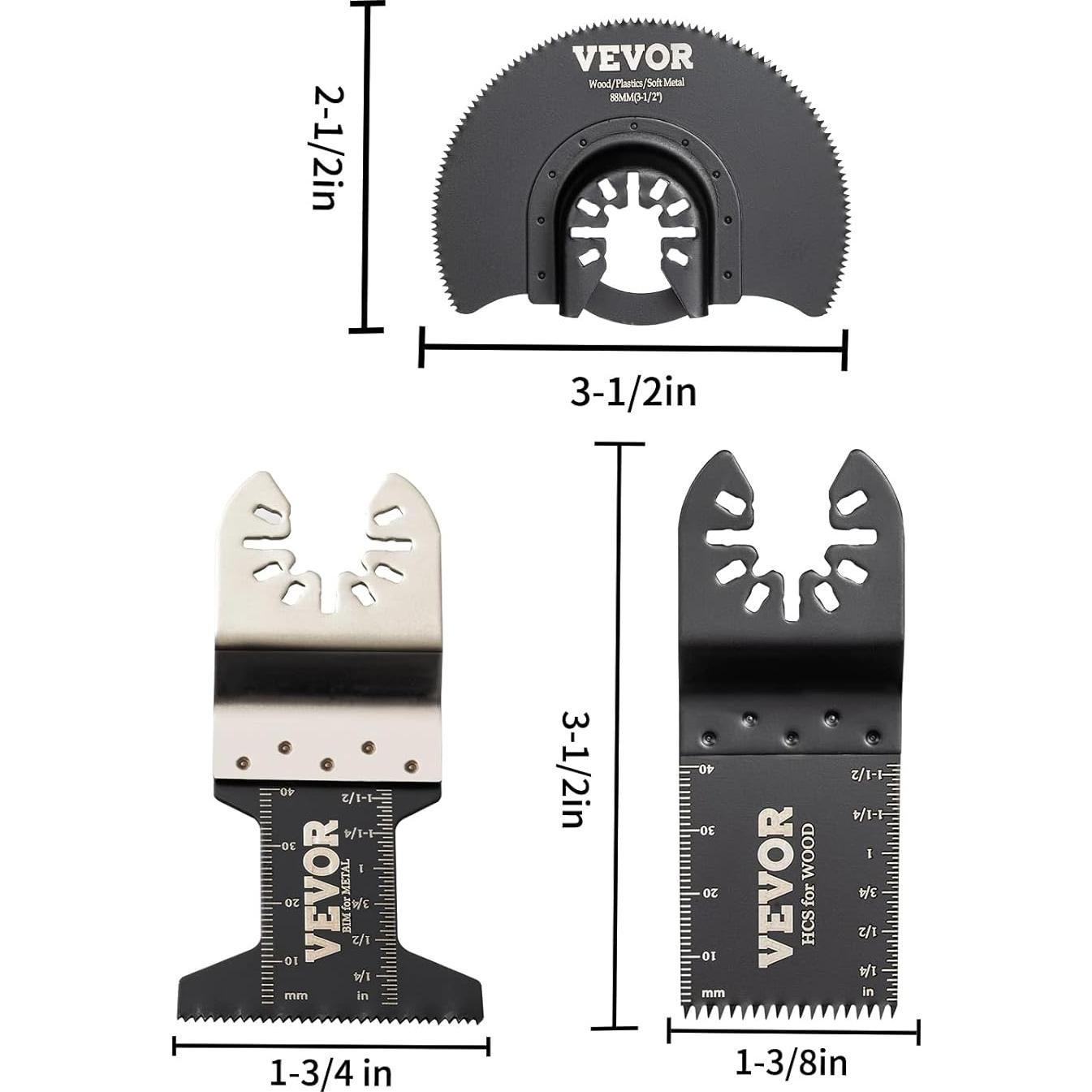 Hojas de Sierra Oscilante VEVOR 50 PCS para Madera y Metal