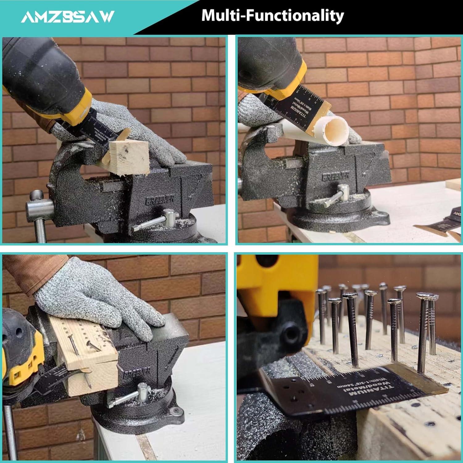 5 Piezas Cuchillas Oscilantes Titanio AMZBSAW para Metal