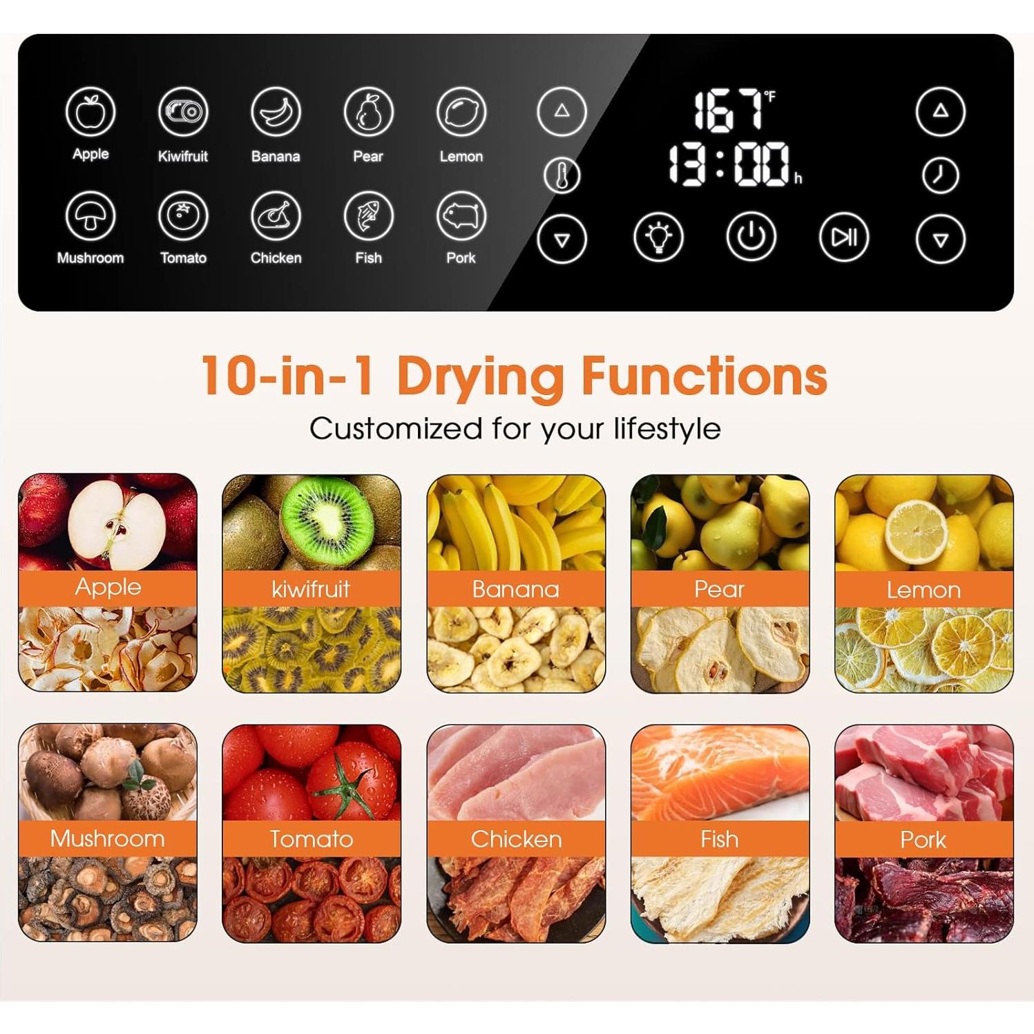 Deshidratador de Alimentos PSIIDAN FD-1008A 12 Bandejas 850W