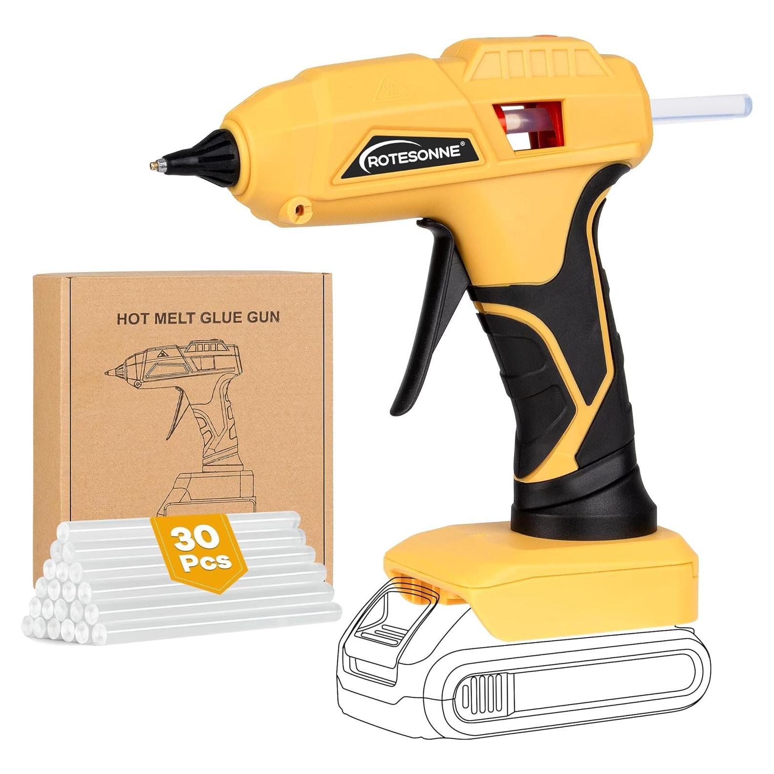Pistola de Pegamento Caliente Inalámbrica ROTESONNE 30 Barras