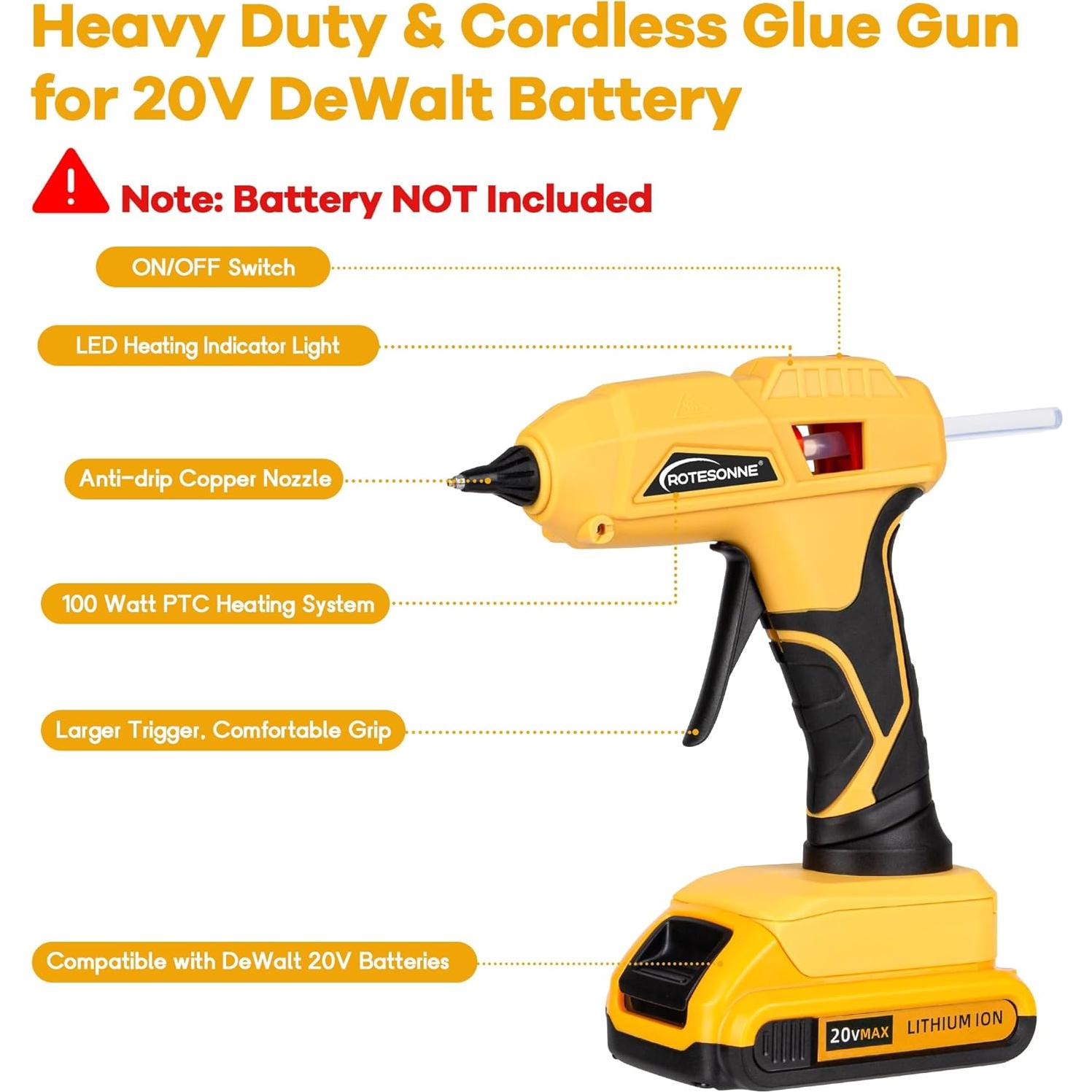 Pistola de Pegamento Caliente Inalámbrica ROTESONNE 30 Barras