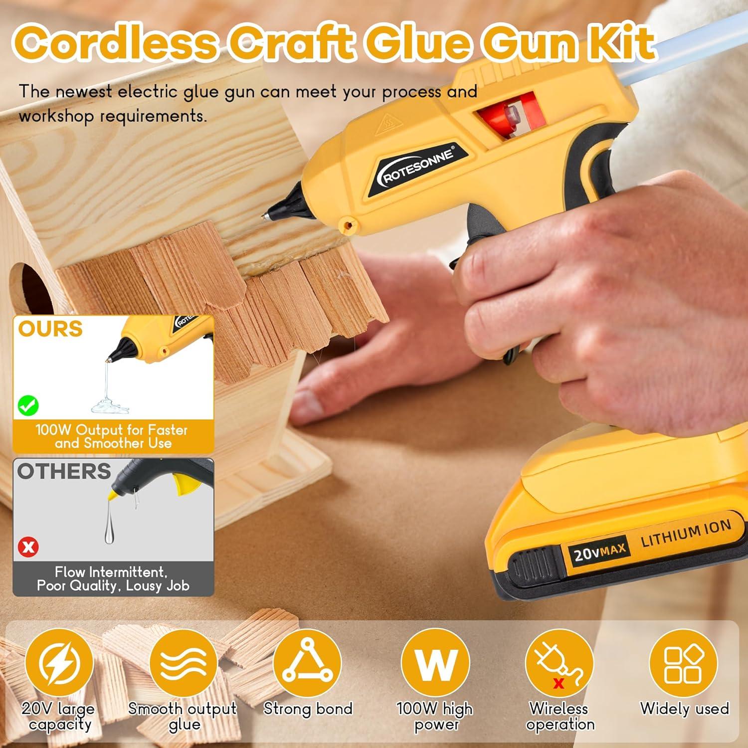 Pistola de Pegamento Caliente Inalámbrica ROTESONNE 30 Barras