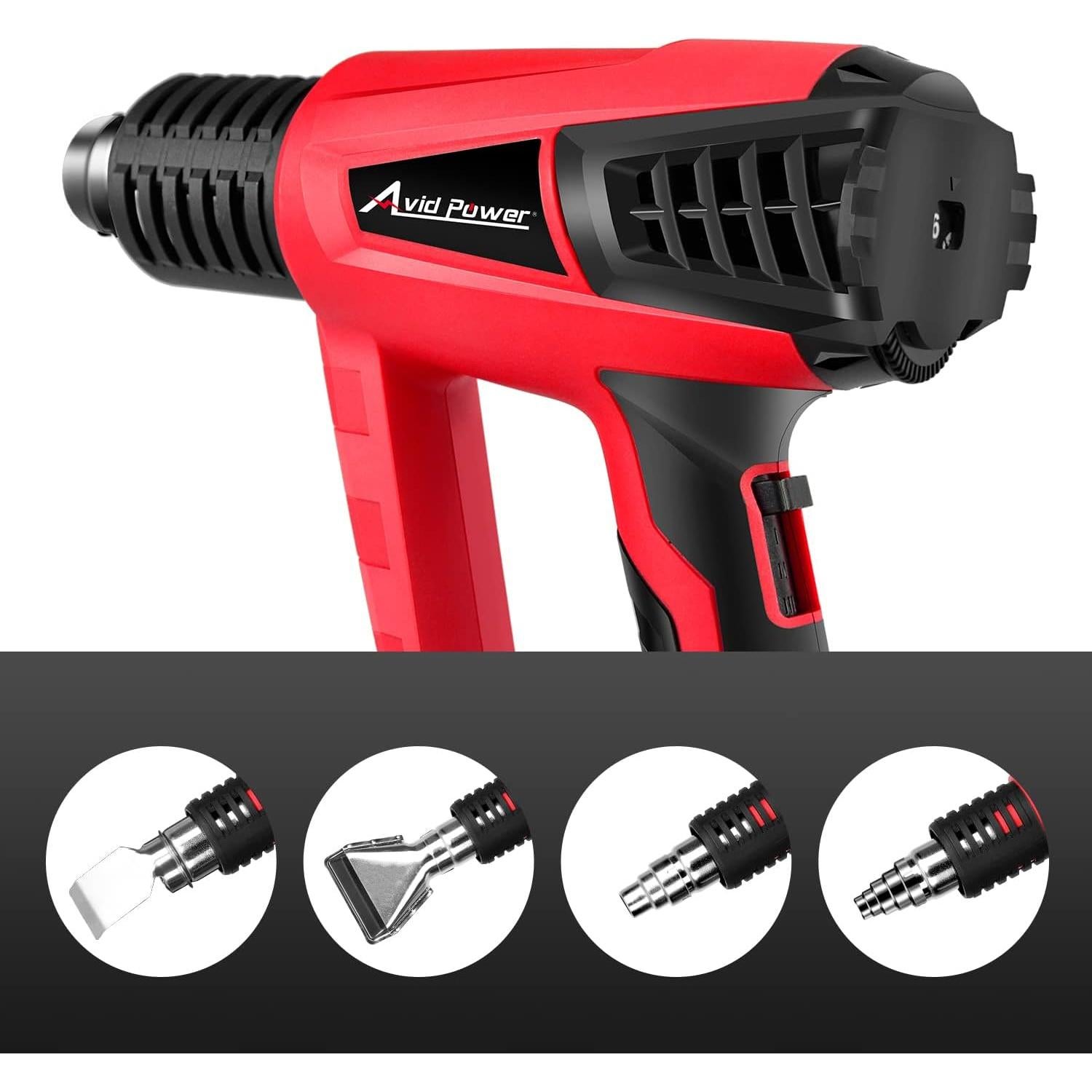 Pistola de Calor AVID POWER 1500W 3 Temperaturas y Accesorios