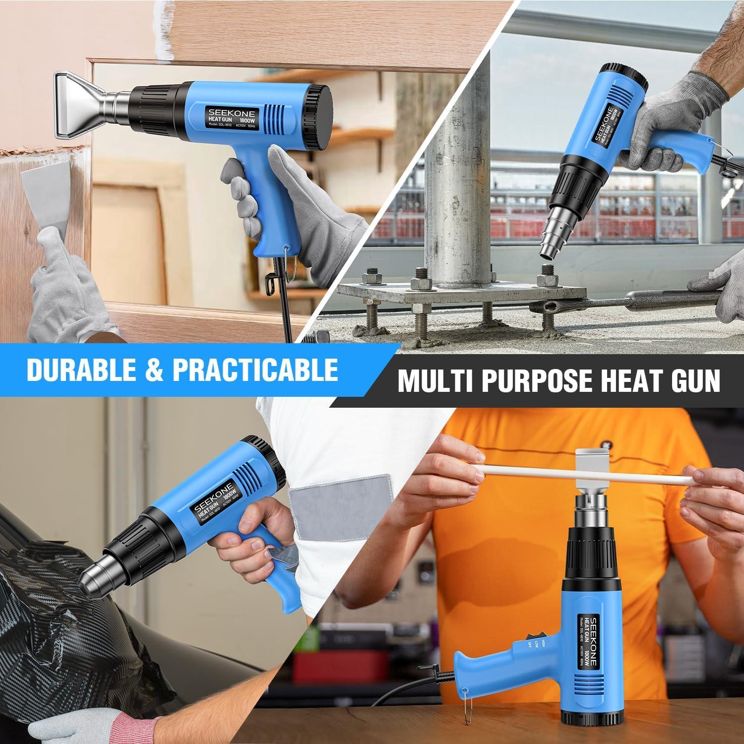 Pistola de Calor SEEKONE 1800W Doble Temperatura 300-500L/min