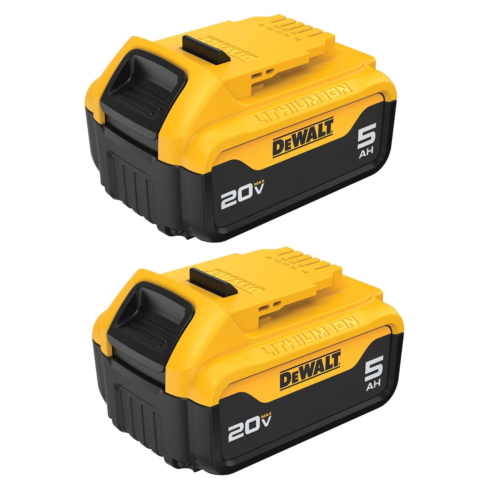 Batería Litio Ión DEWALT 20V MAX 5Ah 2-Pack DCB205-2