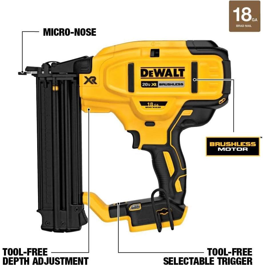 Clavadora DEWALT DCN680B 20V 18 GA Batería Sin Gas
