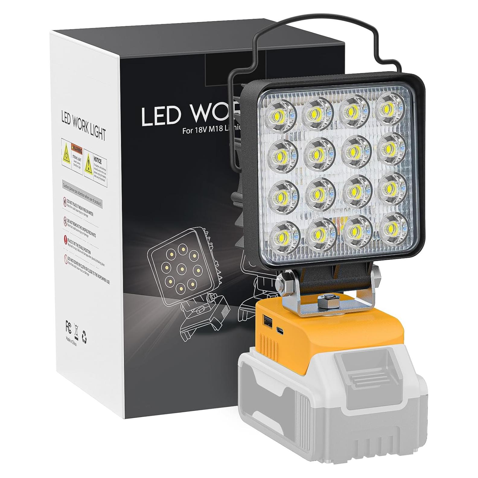 Luz de Trabajo LED LIVOWALNY 20V 60W 6000LM USB