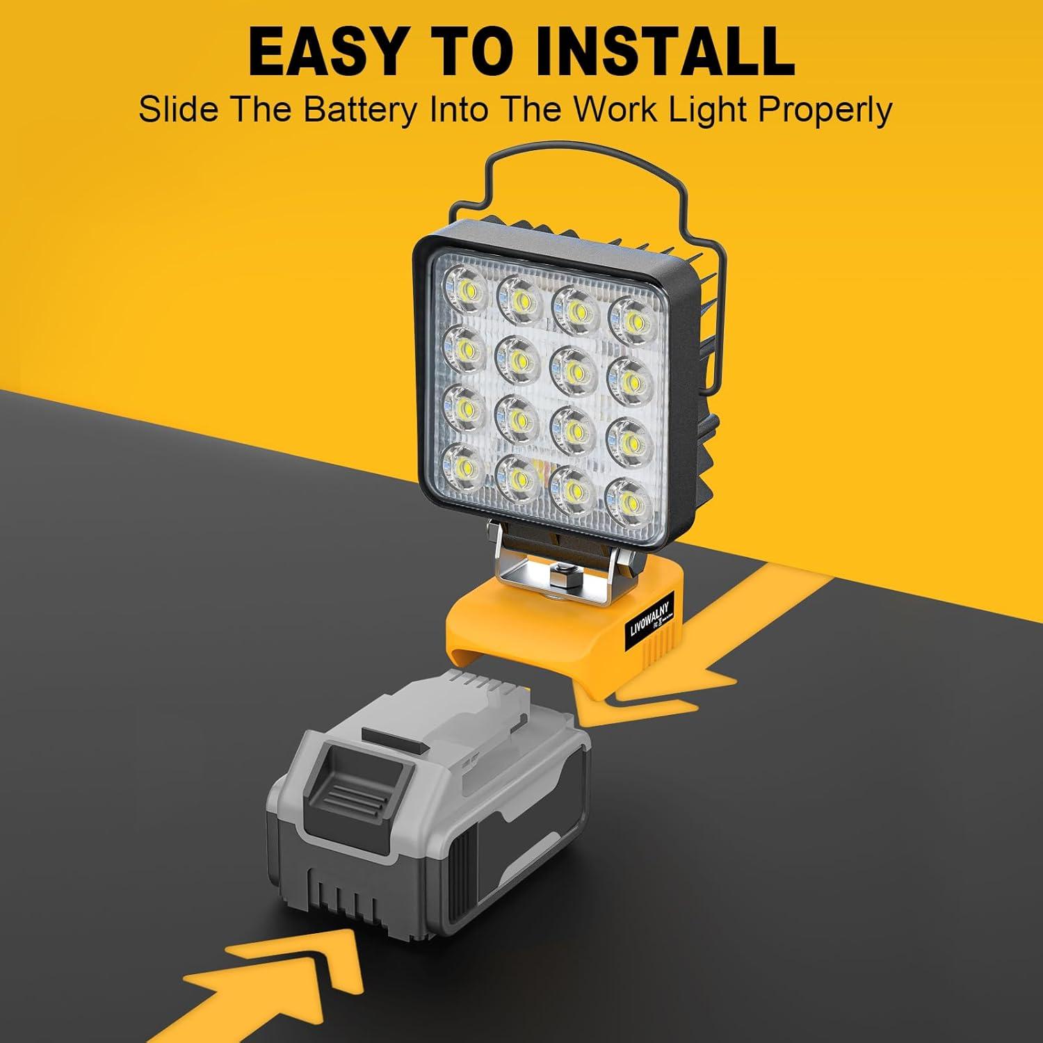 Luz de Trabajo LED LIVOWALNY 20V 60W 6000LM USB