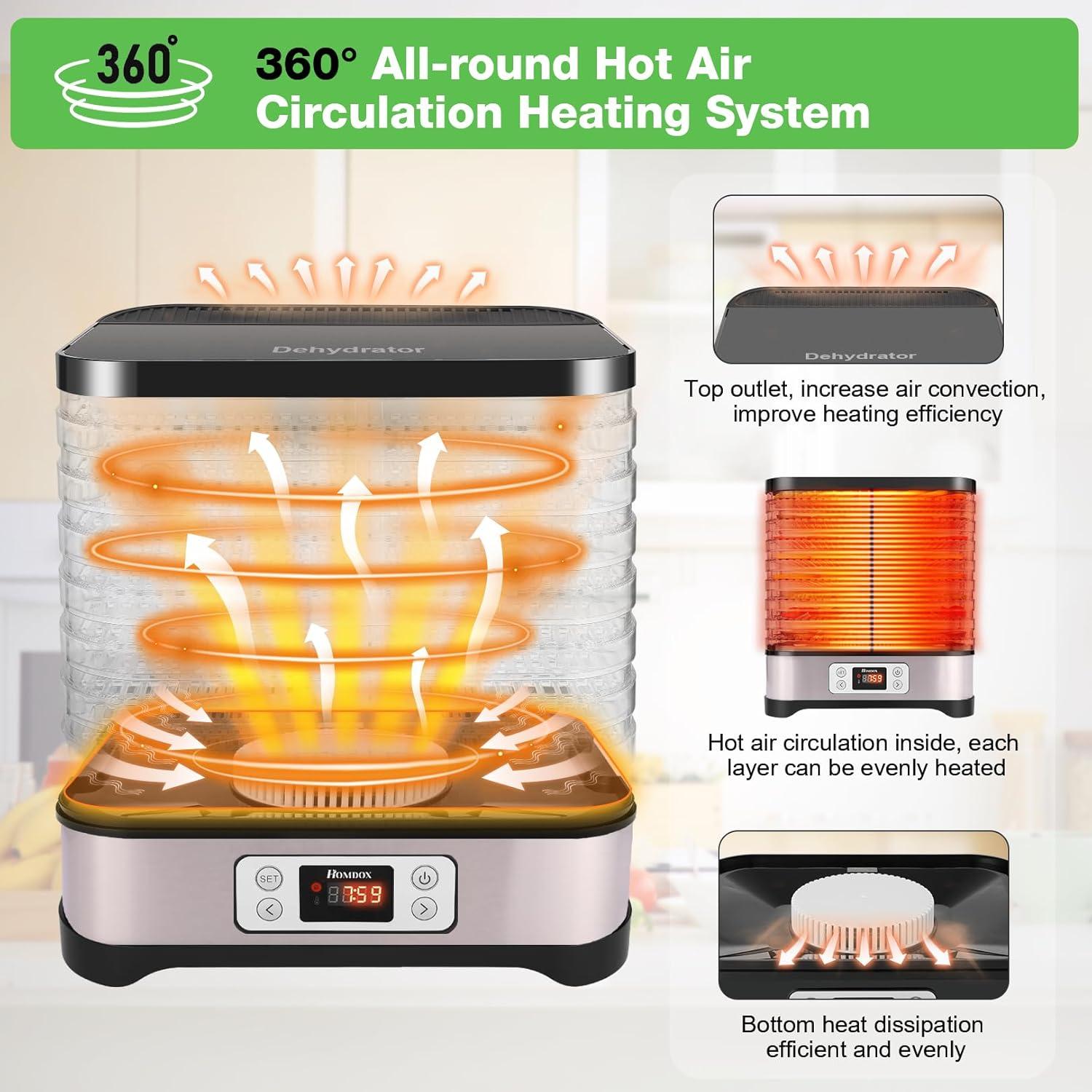 Deshidratadora de Alimentos Homdox 8 Bandejas 400W