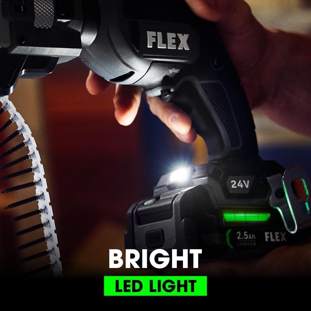 Atornillador de Pladur FLEX 24V con 2 Baterías 2.5Ah