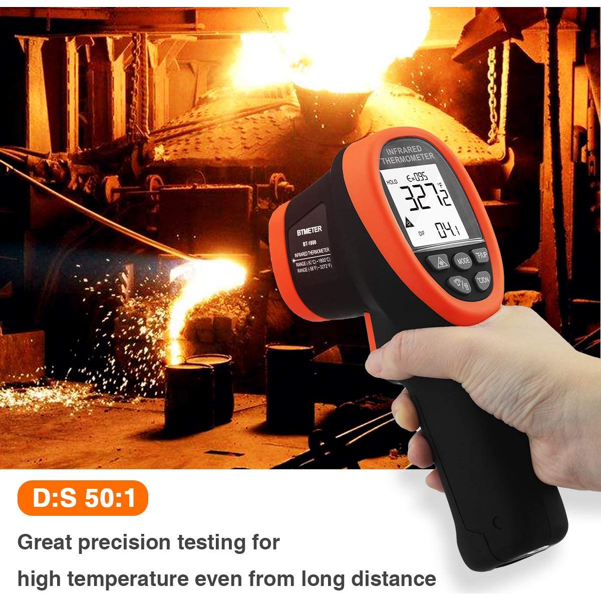 Termómetro Infrarrojo BTMETER BT-1800 -50 a 1800°C 50:1