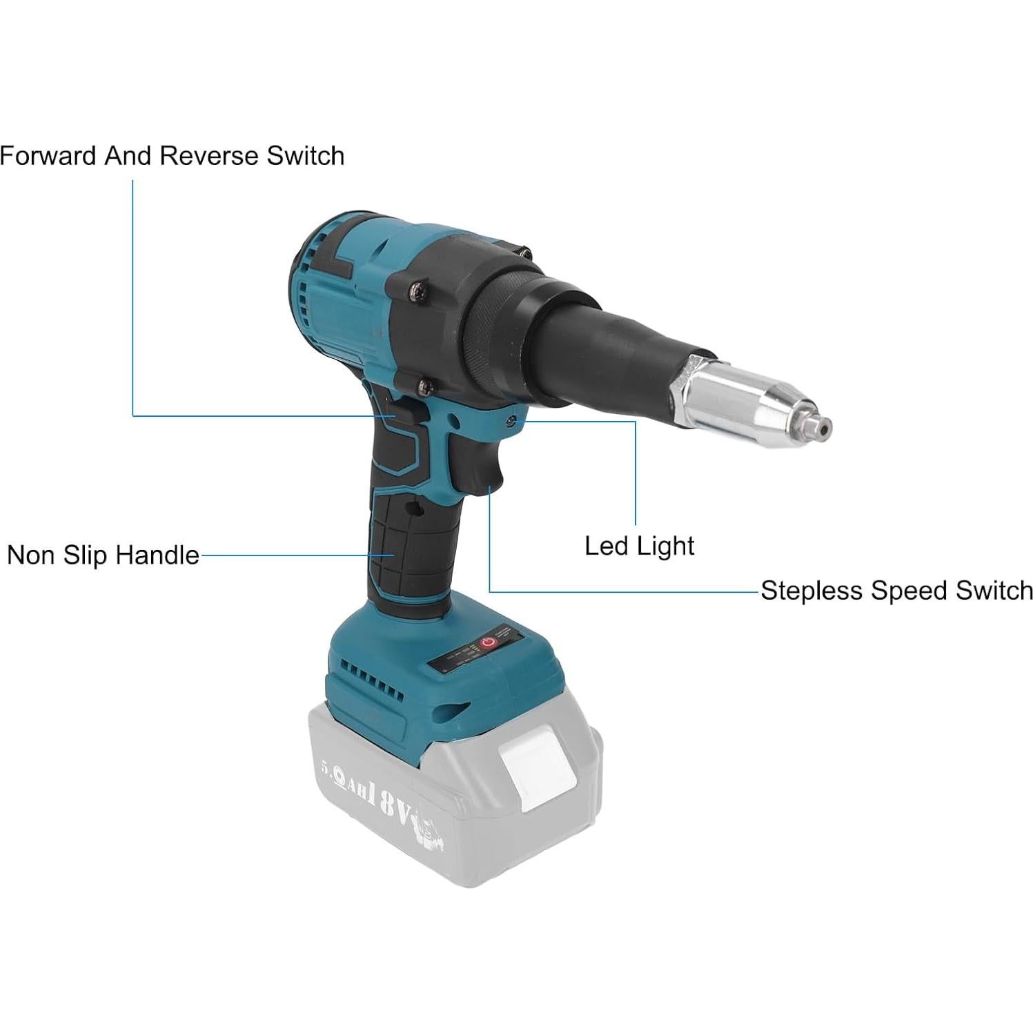 Remachadora Inalámbrica Okuyonic 360W 2.4-4.8mm Ergonomica