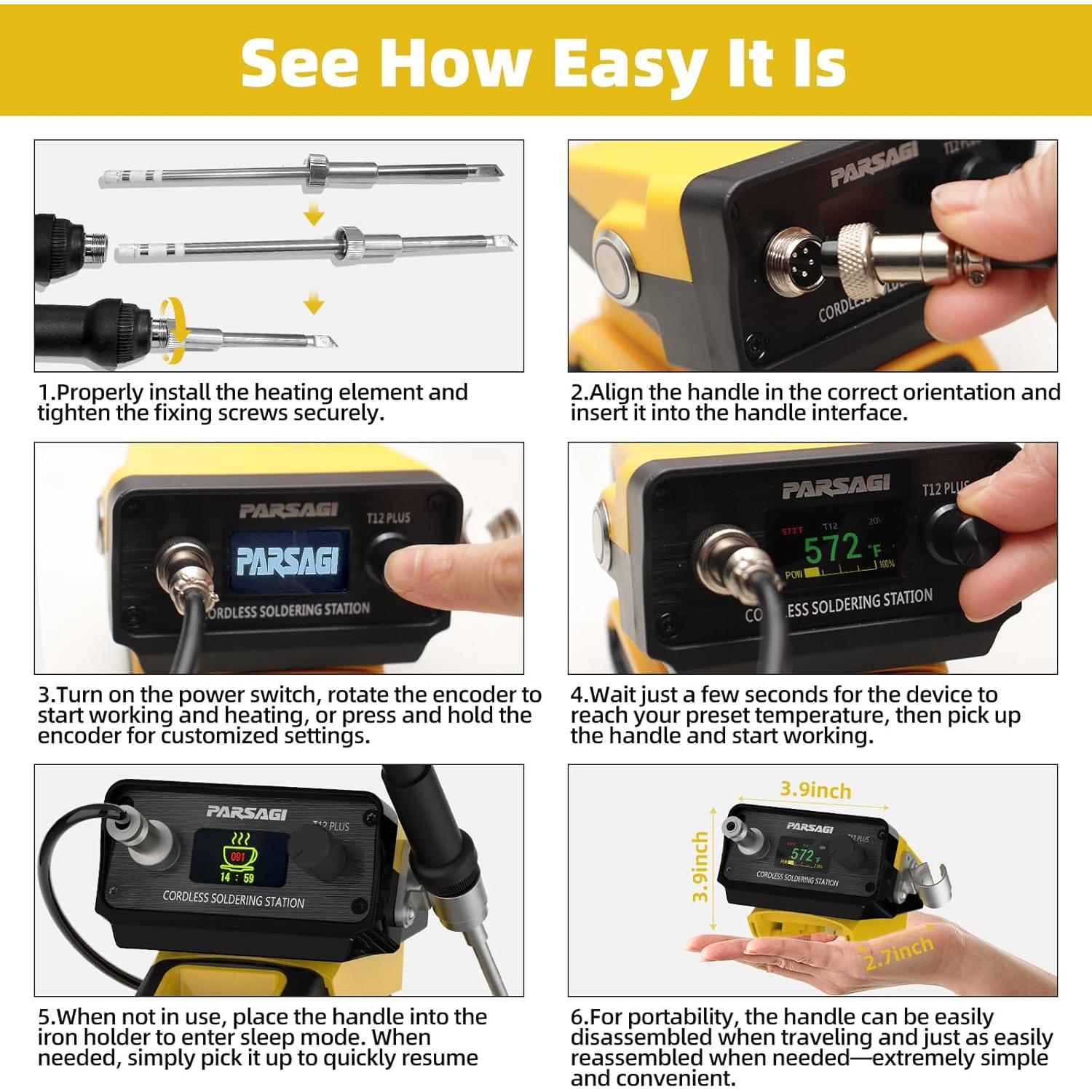 Estación de Soldadura Dewalt 20V T12 PLUS Temperatura Ajustable