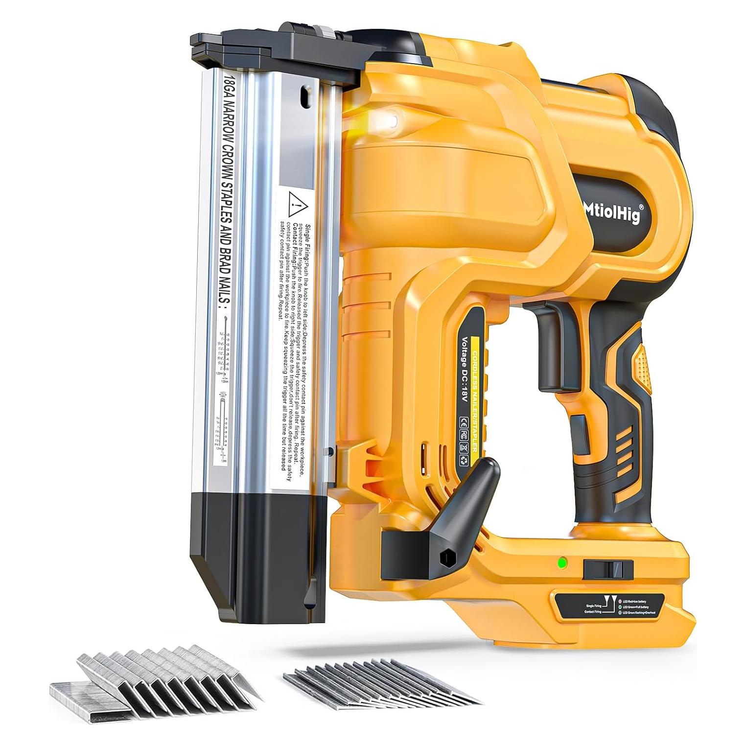 Clavadora de Brad Dewalt 20V 2 en 1 con 1000 clavos