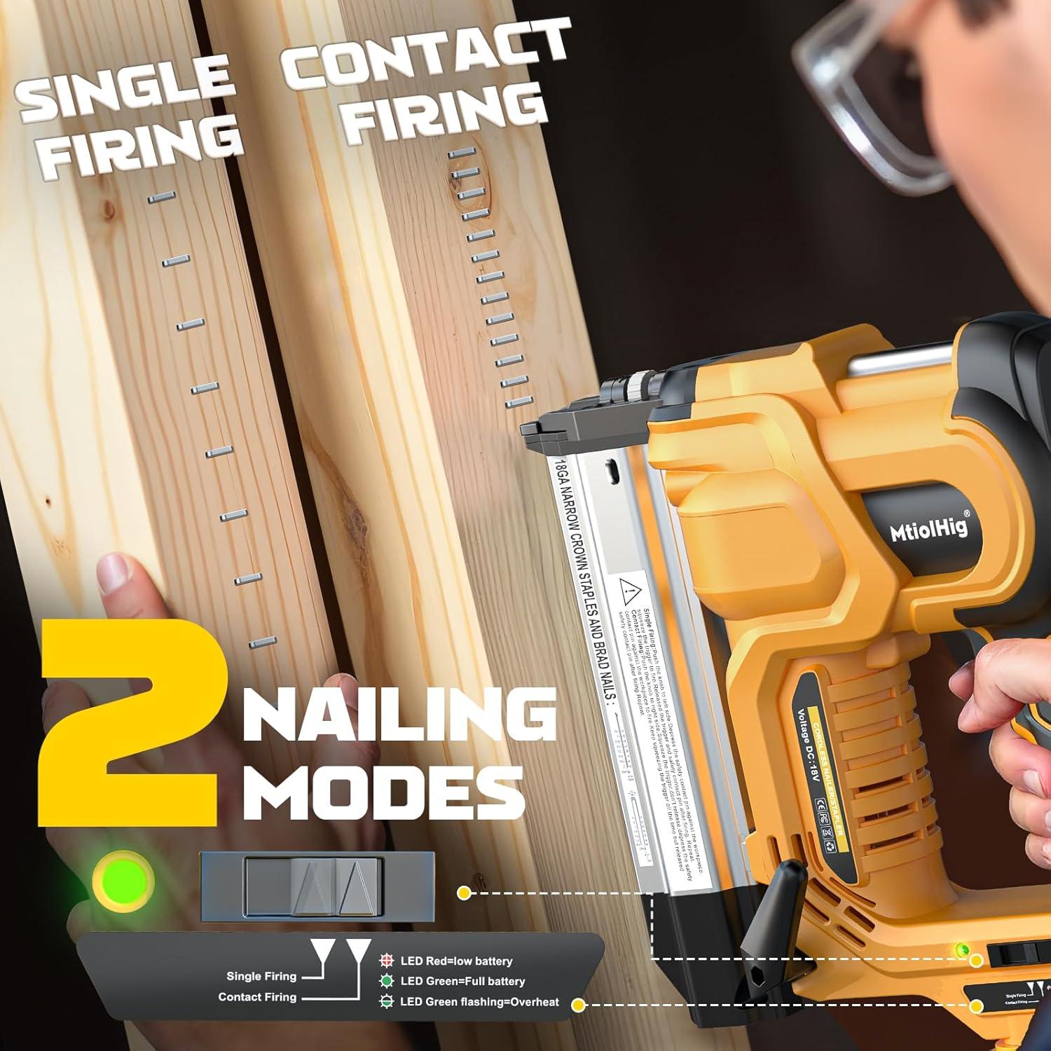 Clavadora de Brad Dewalt 20V 2 en 1 con 1000 clavos