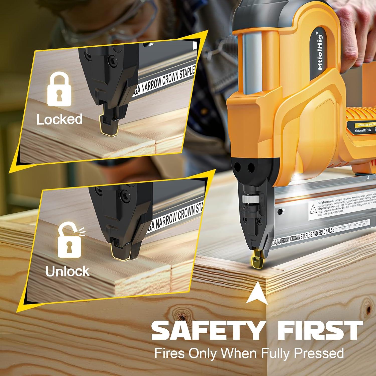 Clavadora de Brad Dewalt 20V 2 en 1 con 1000 clavos