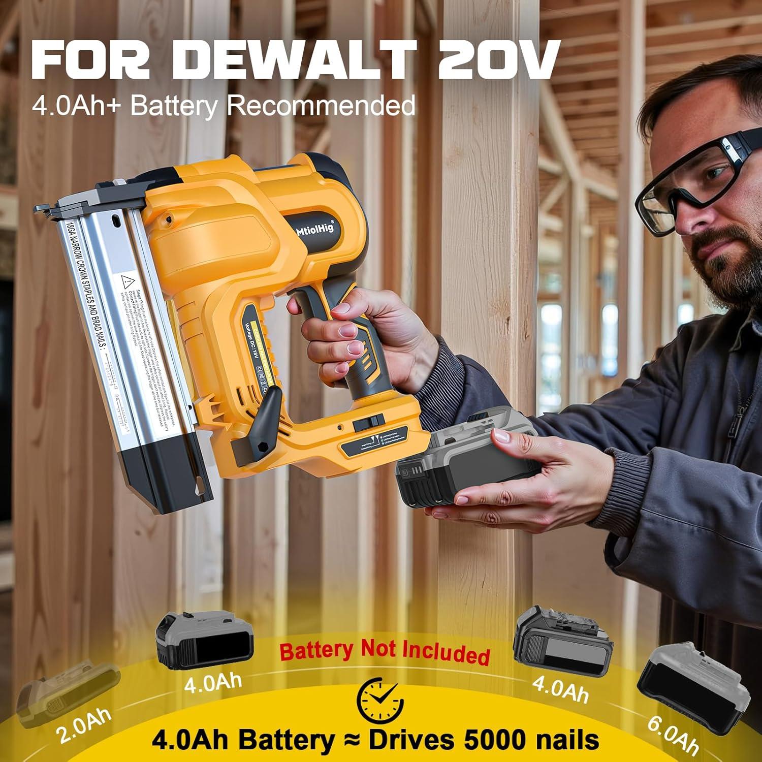 Clavadora de Brad Dewalt 20V 2 en 1 con 1000 clavos