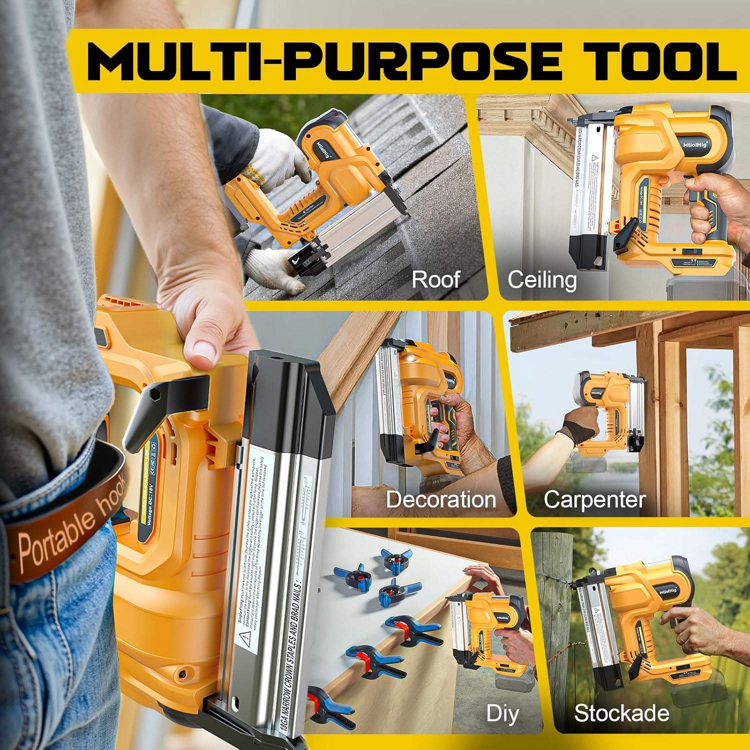 Clavadora de Brad Dewalt 20V 2 en 1 con 1000 clavos