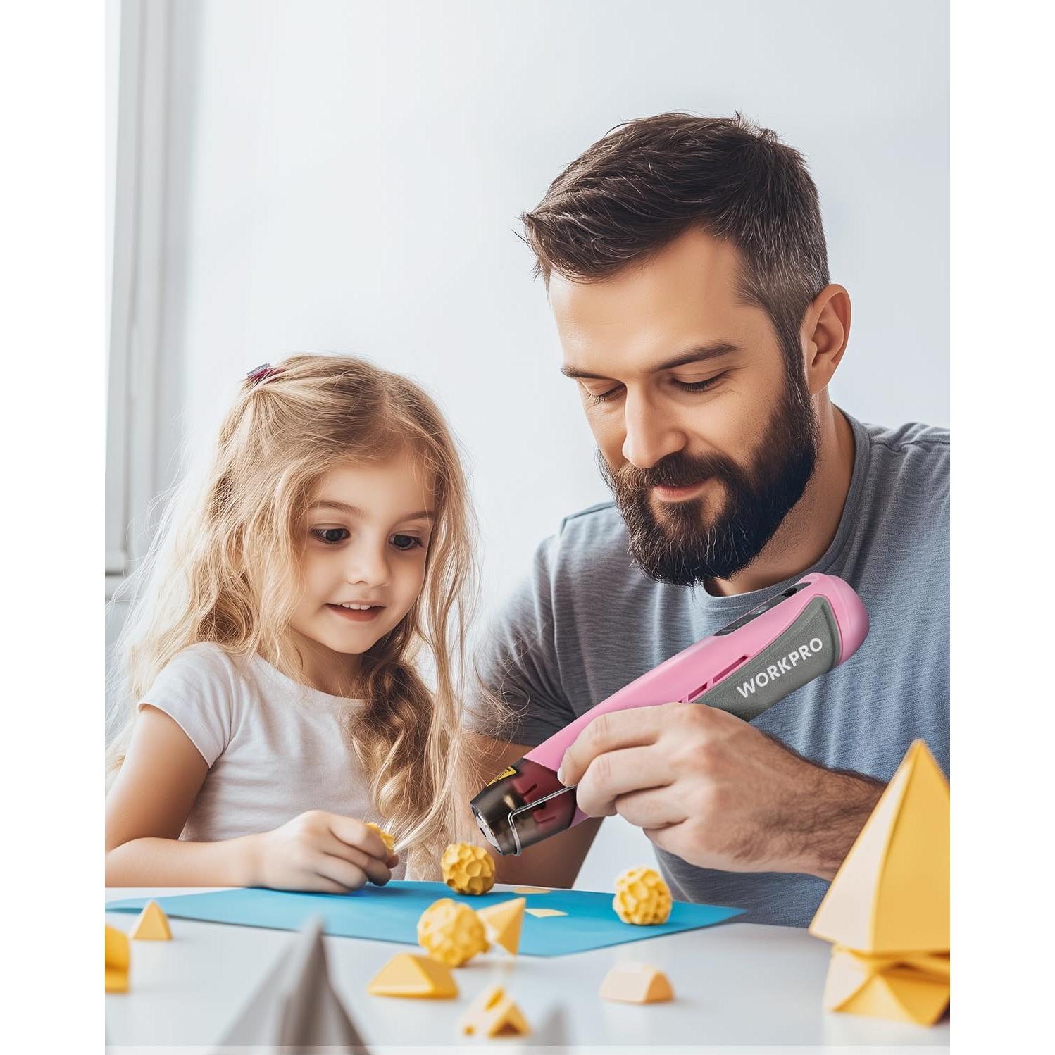 Pistola de Calor Inalámbrica WORKPRO 7.2V 360°C 3 Temperaturas