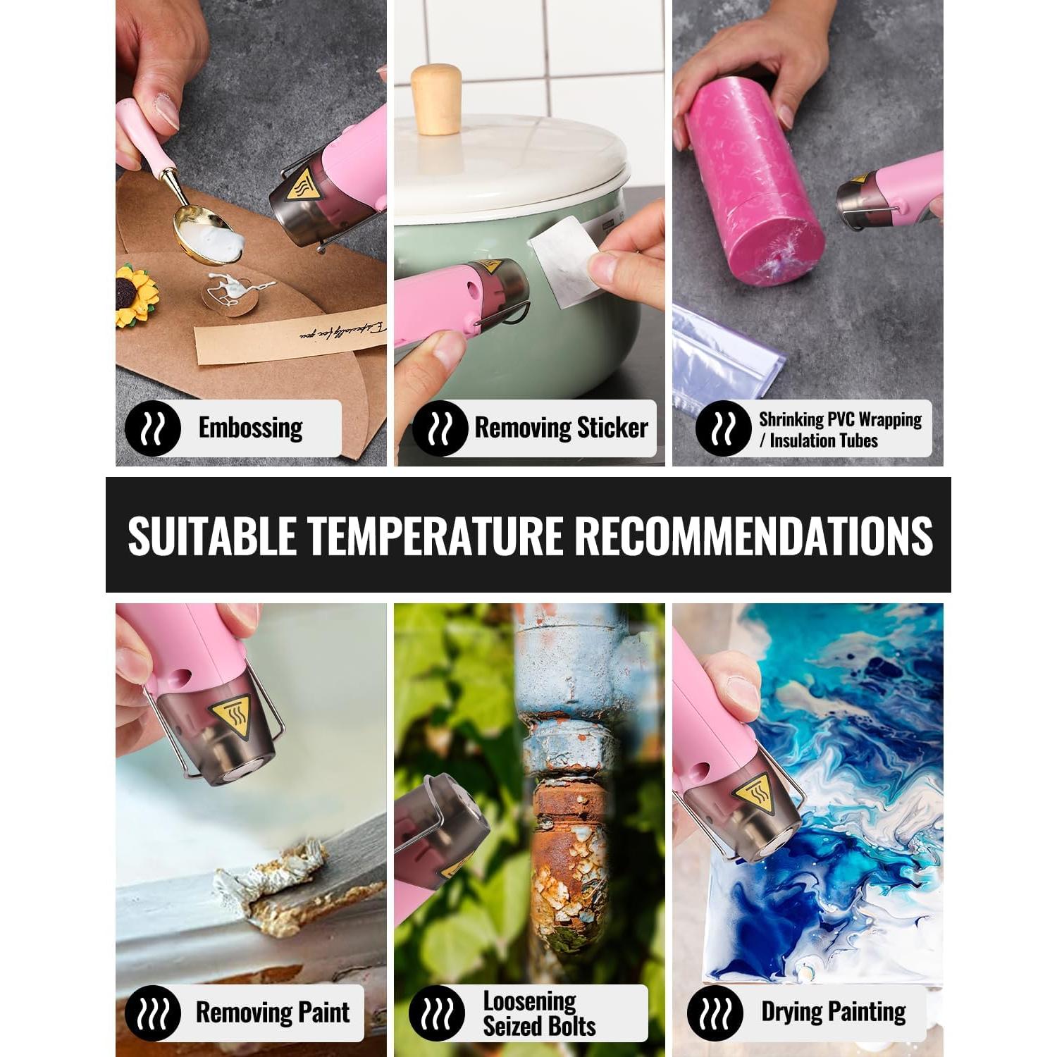 Pistola de Calor Inalámbrica WORKPRO 7.2V 360°C 3 Temperaturas