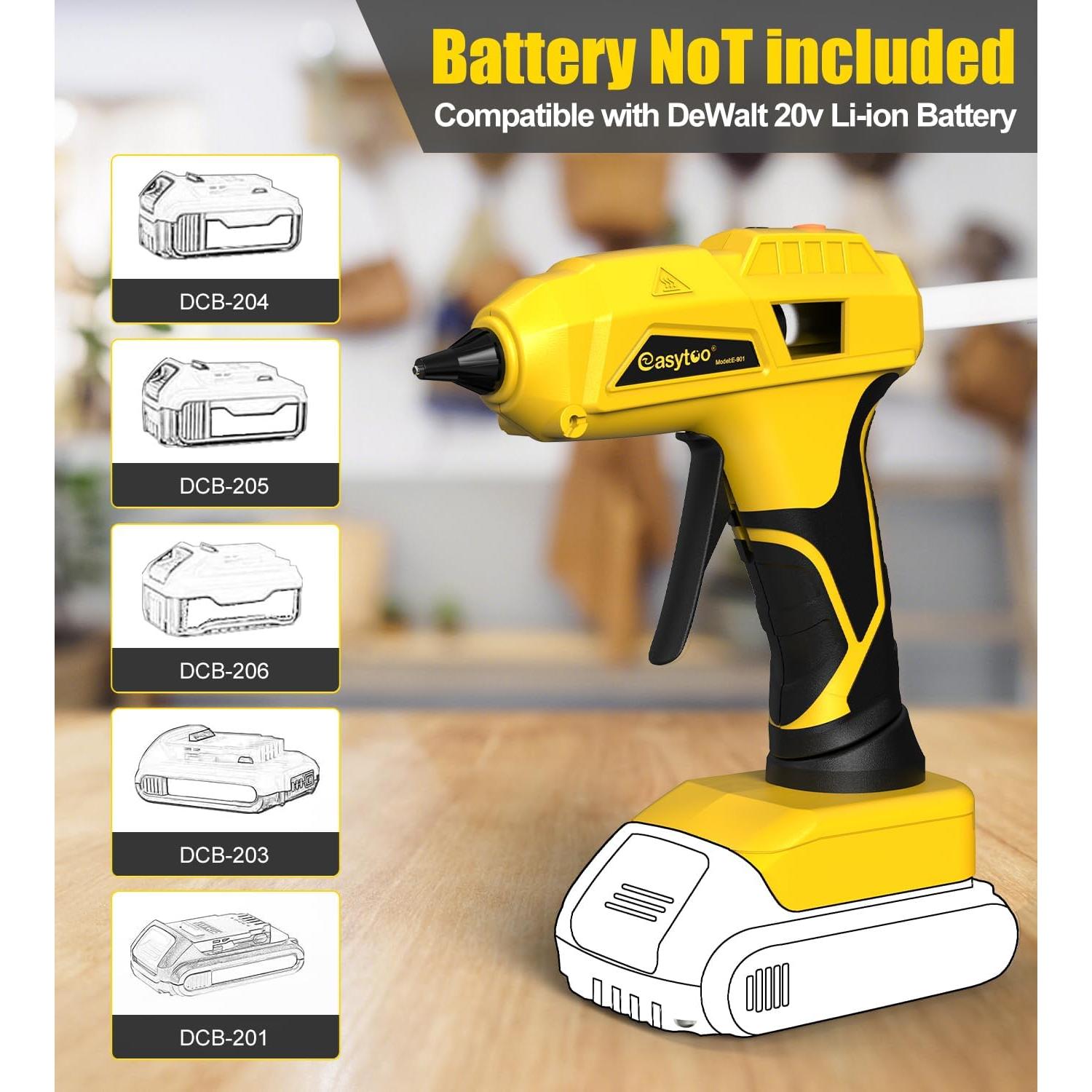 Pistola de Pegamento Caliente EASYTOO 20V Inalámbrica con 10 Barras