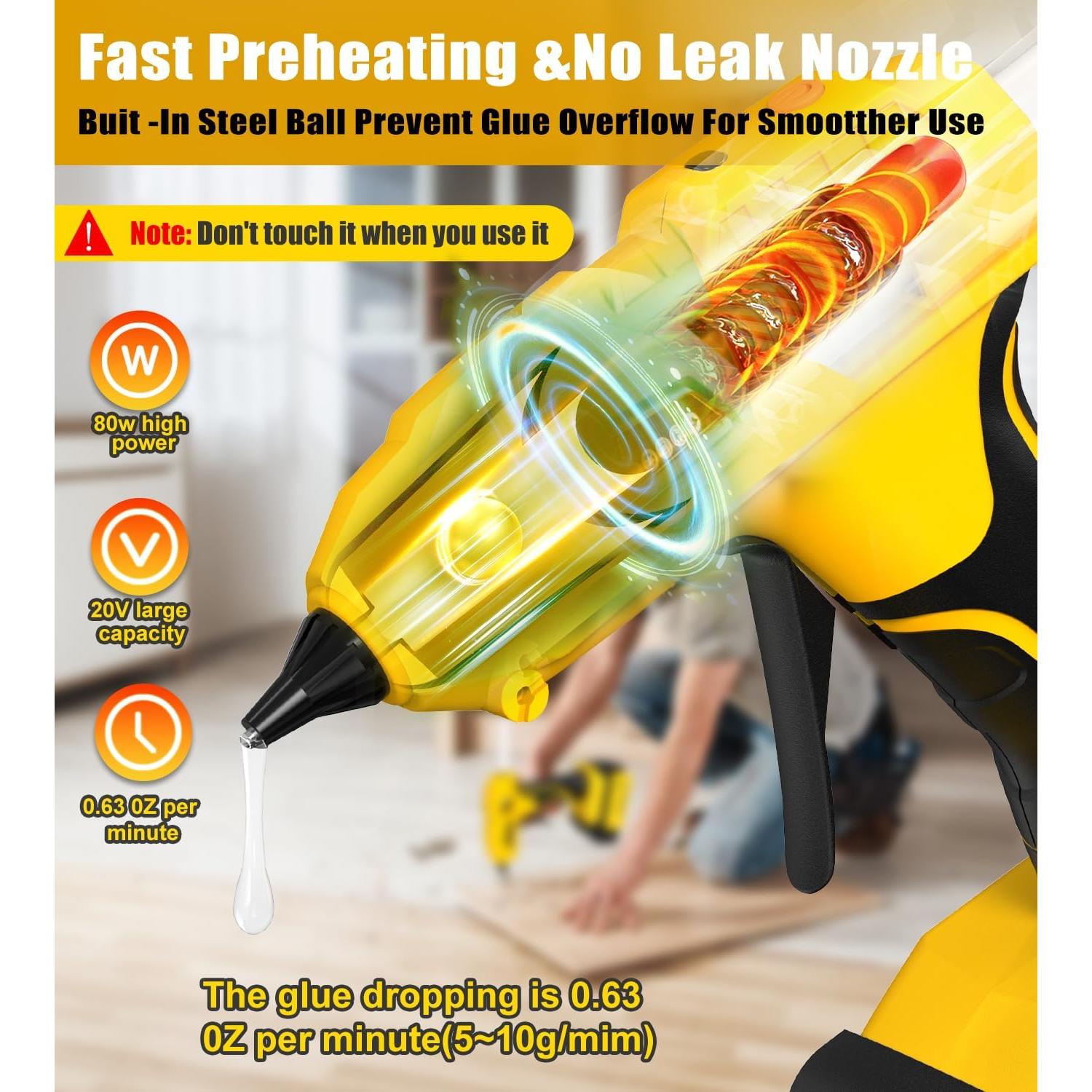 Pistola de Pegamento Caliente EASYTOO 20V Inalámbrica con 10 Barras