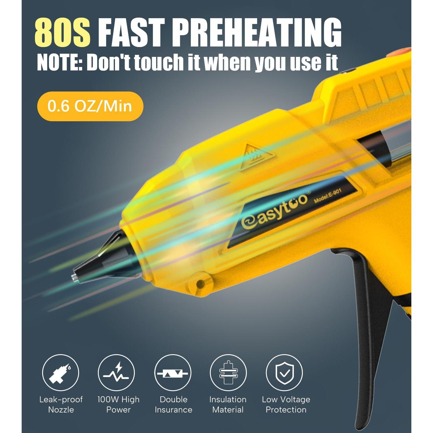 Pistola de Pegamento Caliente EASYTOO 20V Inalámbrica con 10 Barras