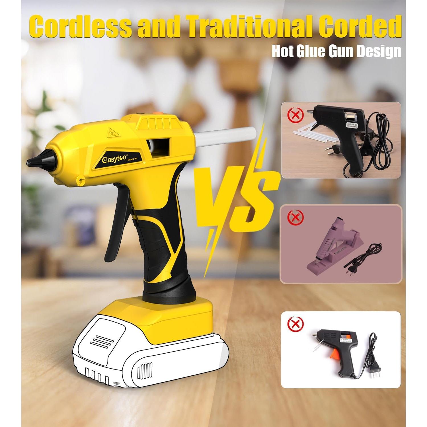 Pistola de Pegamento Caliente EASYTOO 20V Inalámbrica con 10 Barras