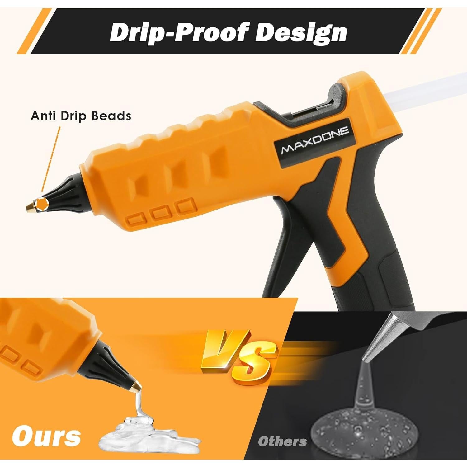 Pistola de Pegamento Inalámbrica MAXDONE 100W para Dewalt