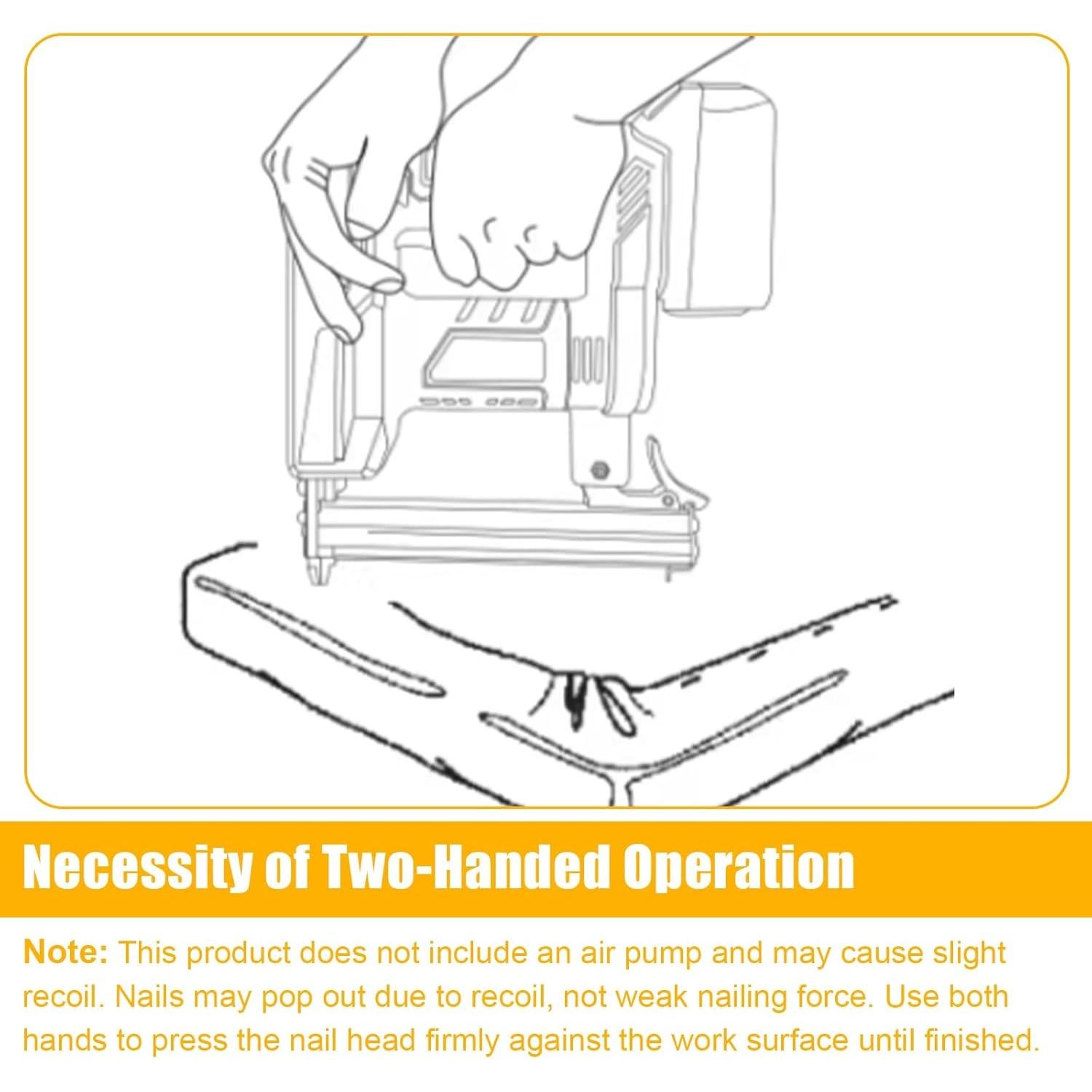 Clavadora sin cable Yutesiri 18GA para Dewalt 20V, 2 en 1