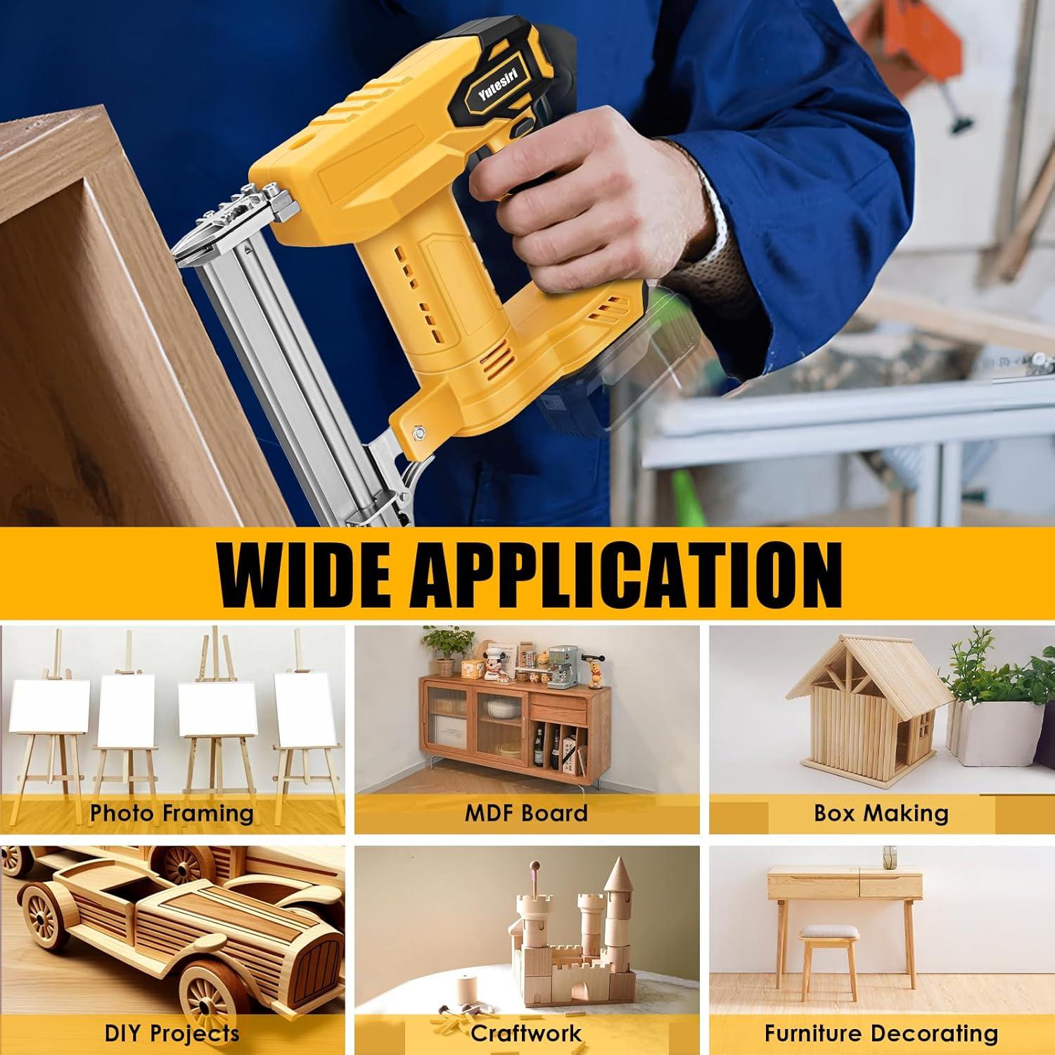 Clavadora sin cable Yutesiri 18GA para Dewalt 20V, 2 en 1