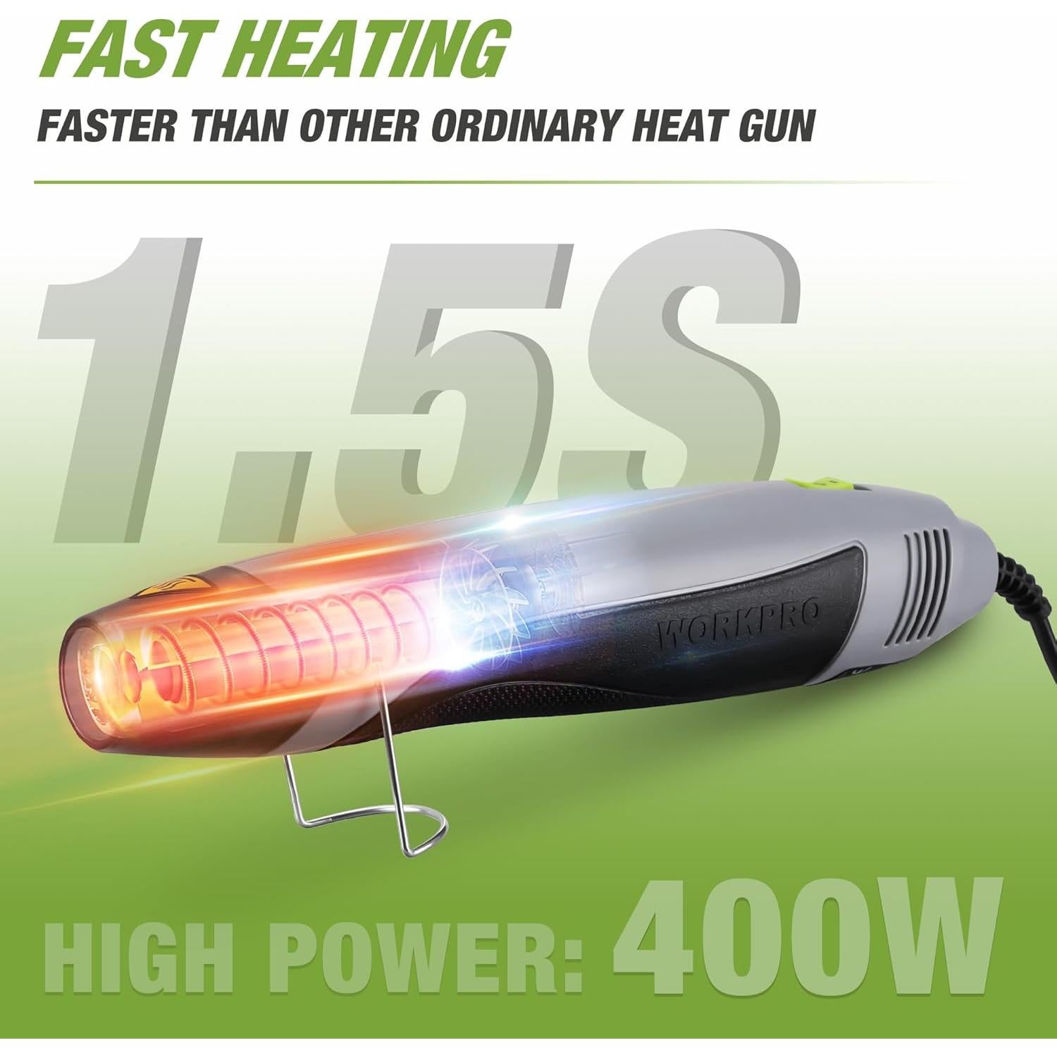 Pistola de Calor WORKPRO 400W 2 Temperaturas 1.8m Cable