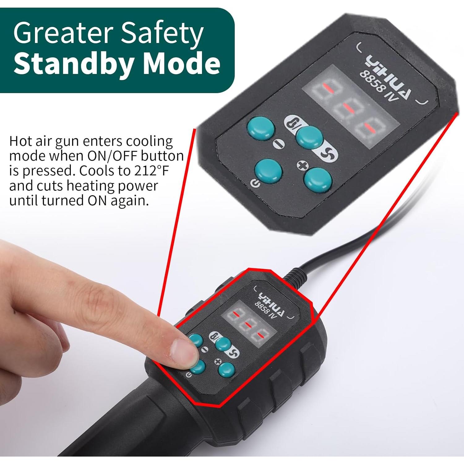 Pistola de Calor YIHUA 8858 IV 700W con 3 Boquillas