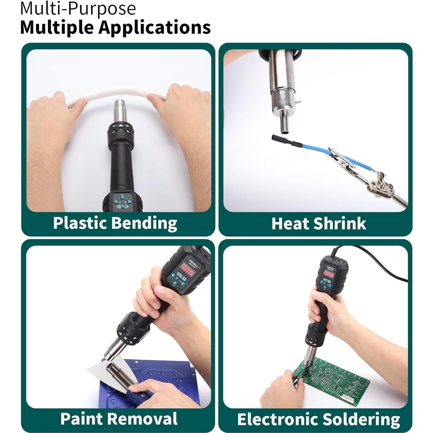 Pistola de Calor YIHUA 8858 IV 700W con 3 Boquillas