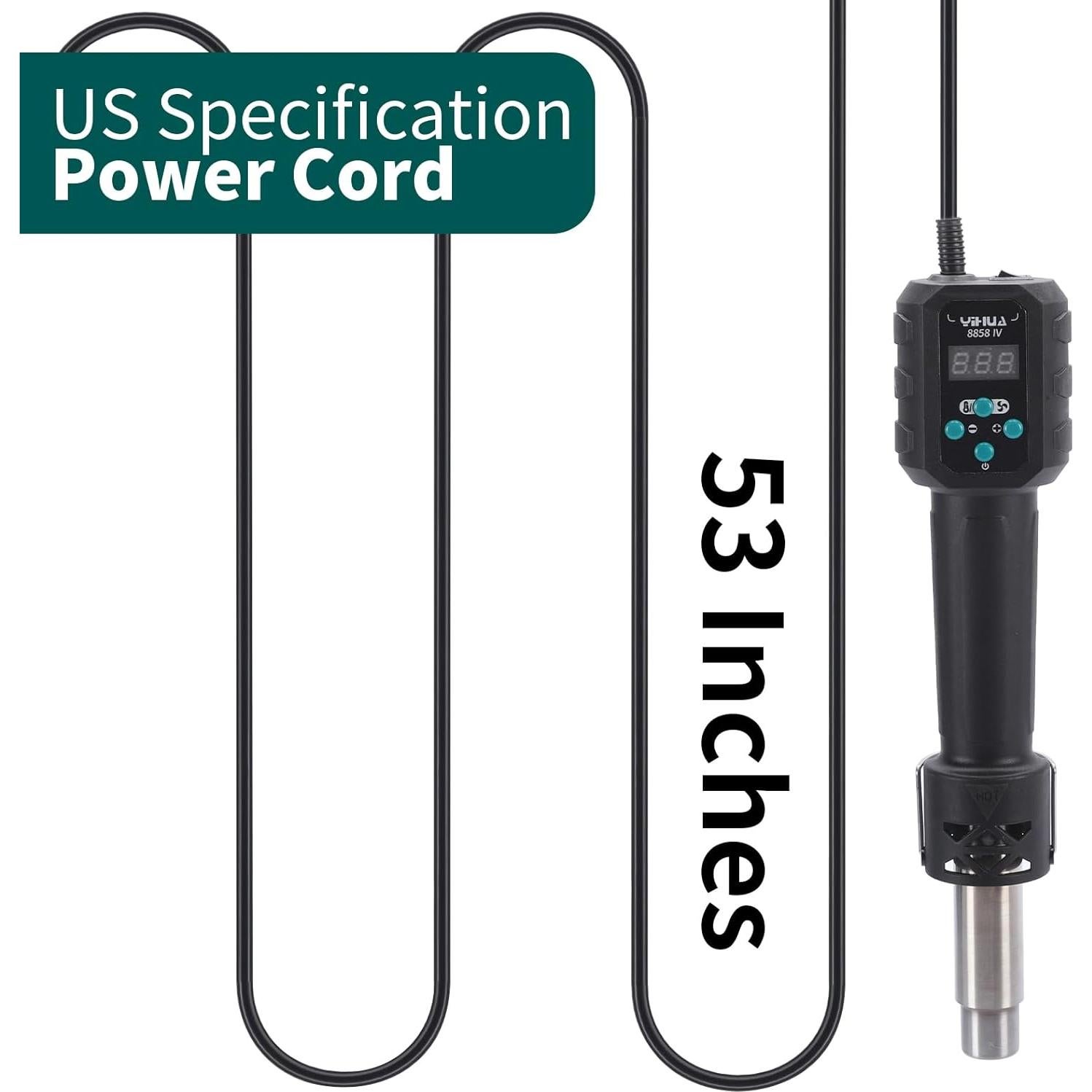 Pistola de Calor YIHUA 8858 IV 700W con 3 Boquillas