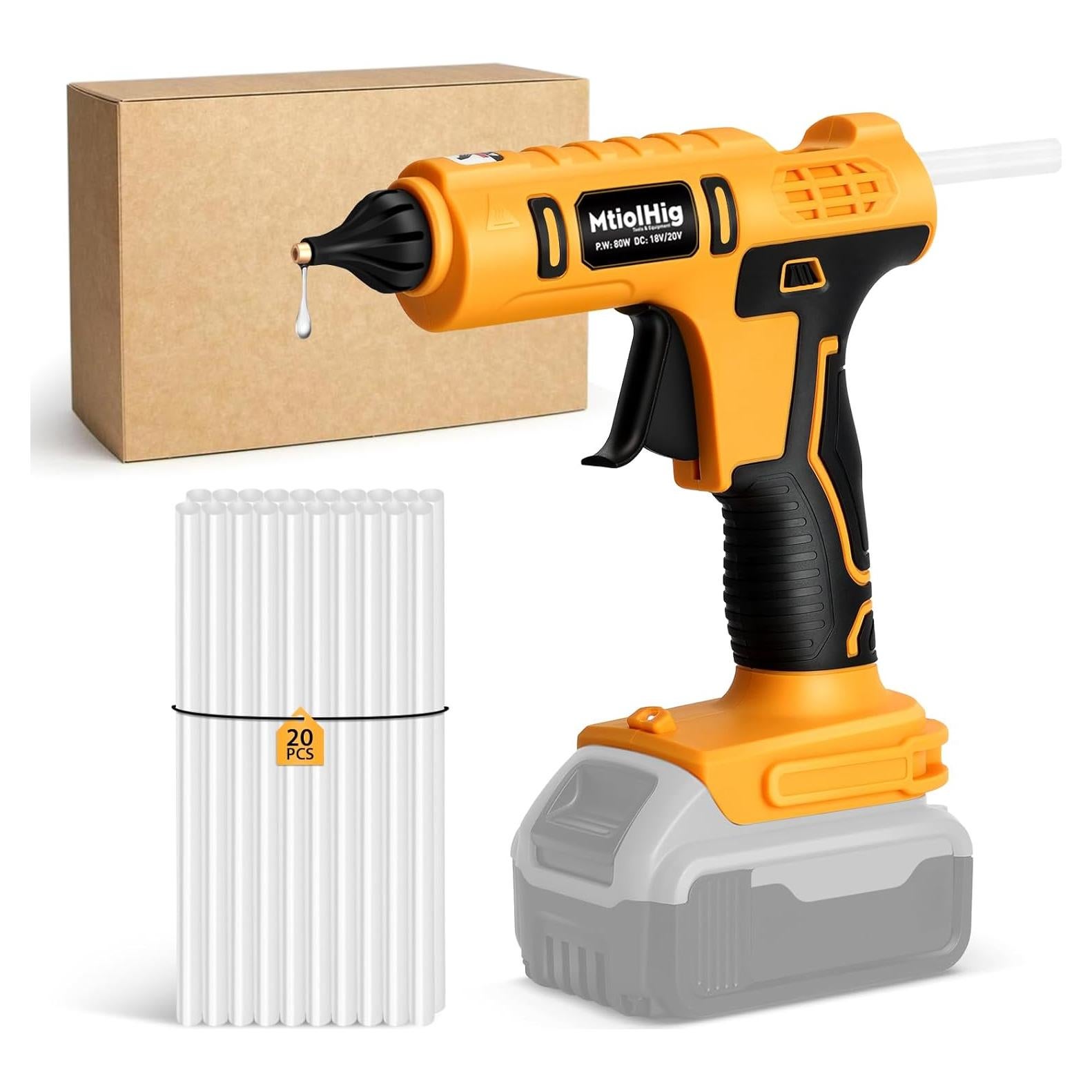 Pistola de Pegamento Caliente MtiolHig Inalámbrica 80W
